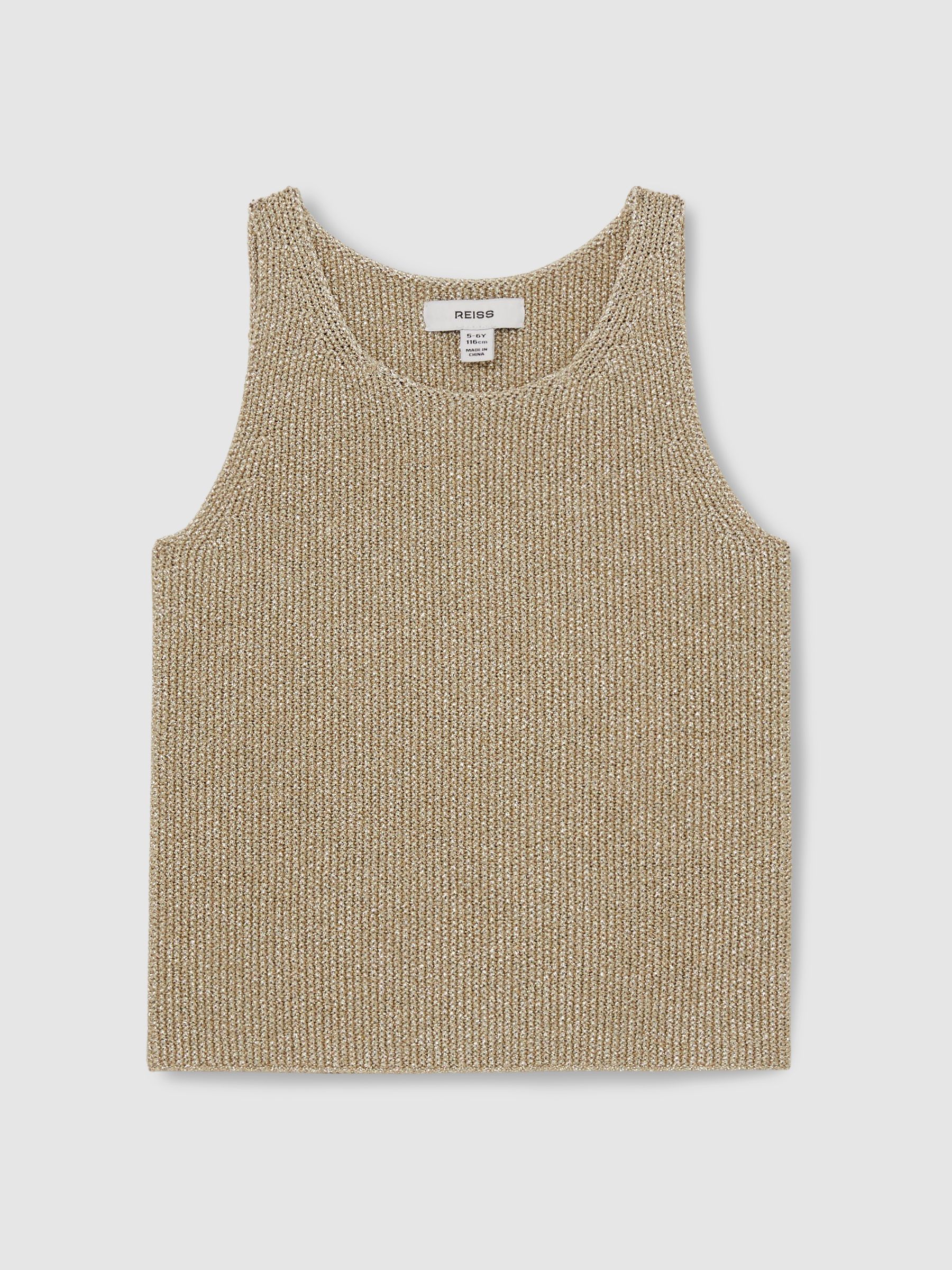13-14 yrs Metallic-Knit Vest Top in Gold - Image 1 of 4