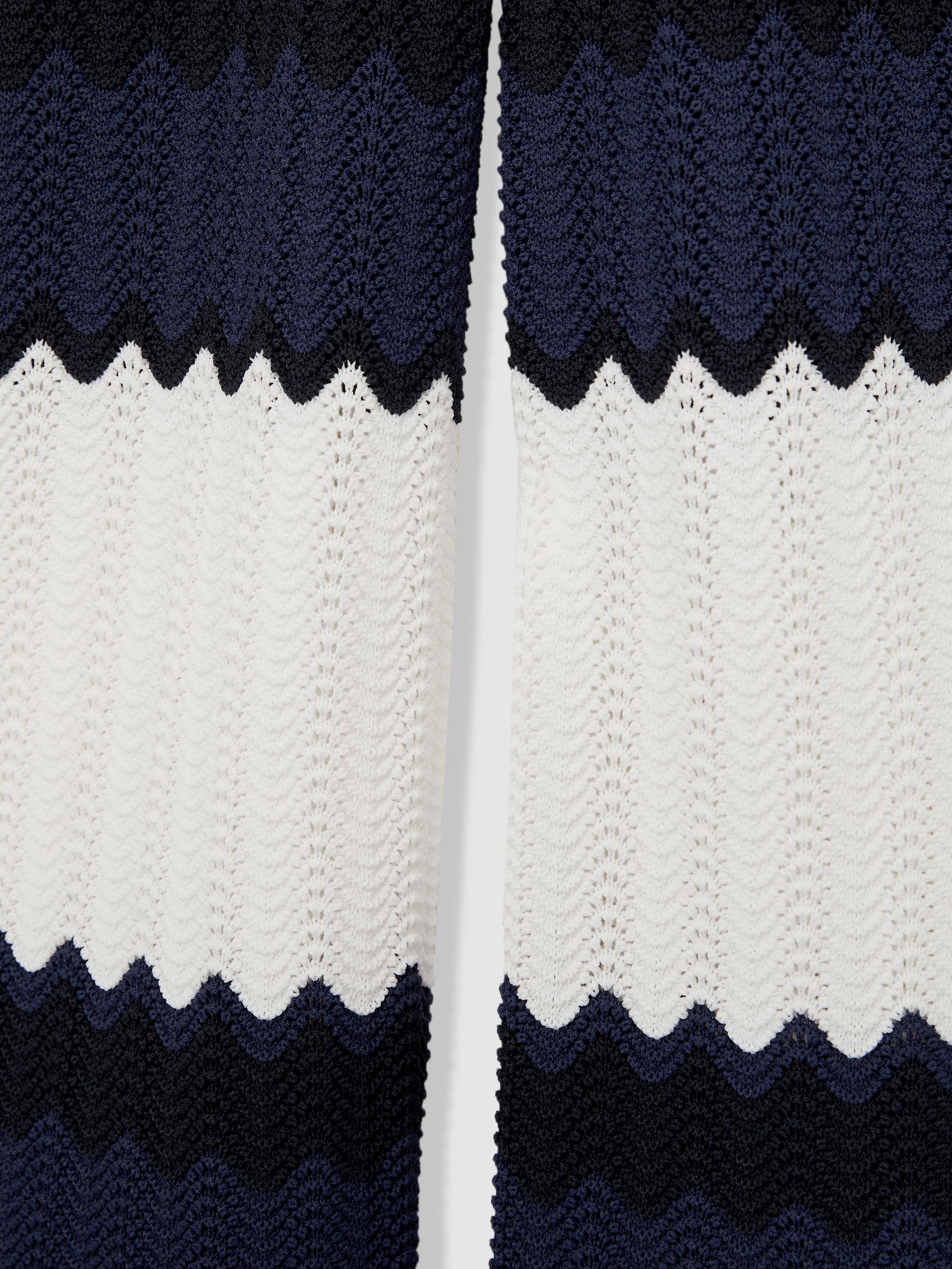 9-13 yrs Zig-Zag Pointelle-Knit Trousers in Navy - Image 5 of 5