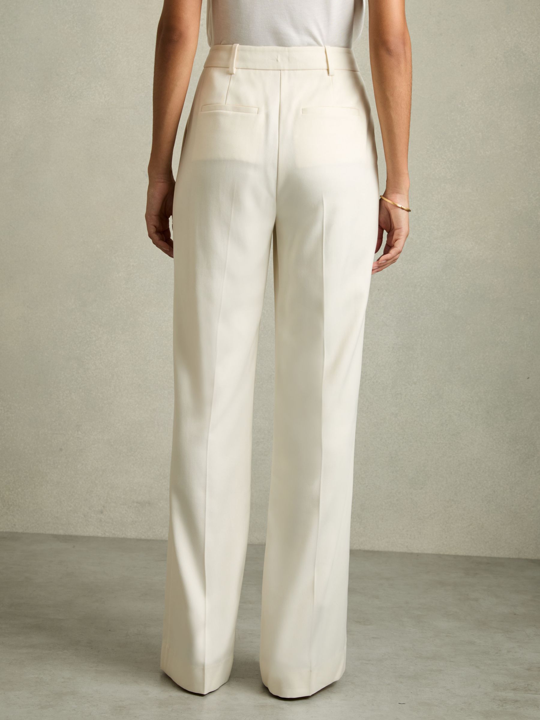 Wide-Leg Tailored Trousers in Cream - Image 5 of 6