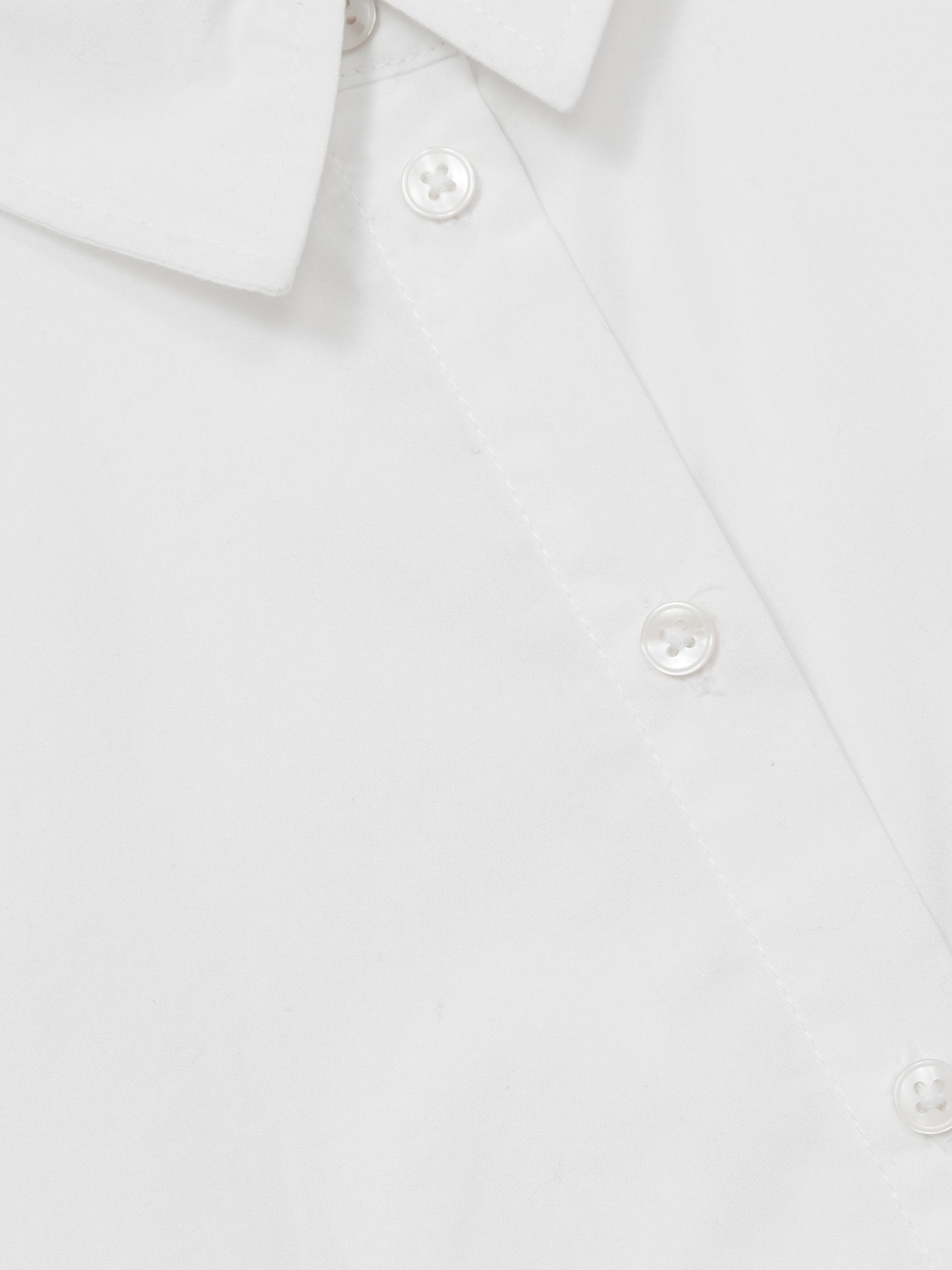 9-13 yrs Cotton-Poplin Button-Down Shirt in White - Image 4 of 4