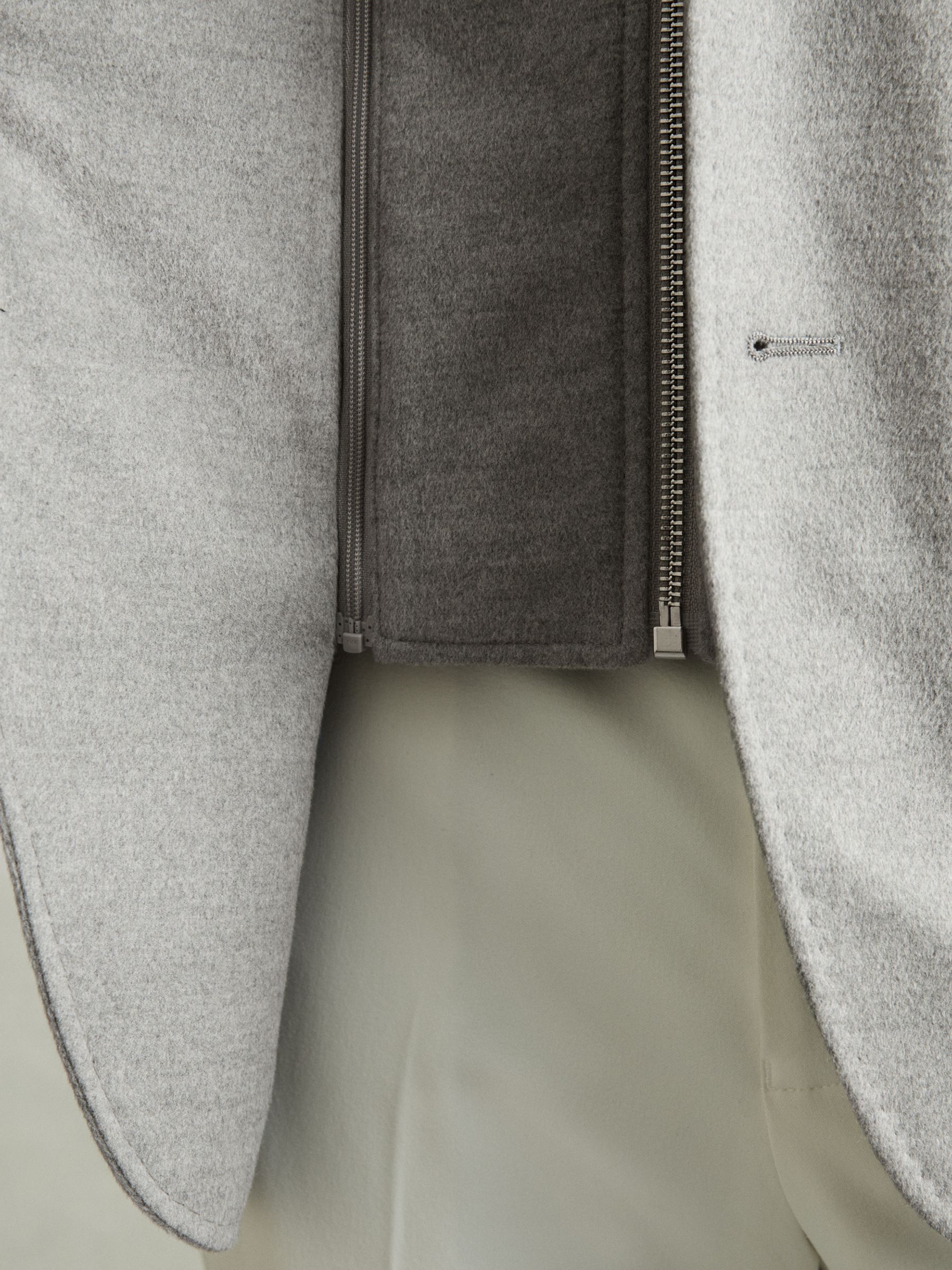 Regular-Fit Single-Breasted Blazer With Gilet Insert in Grey - Image 5 of 9