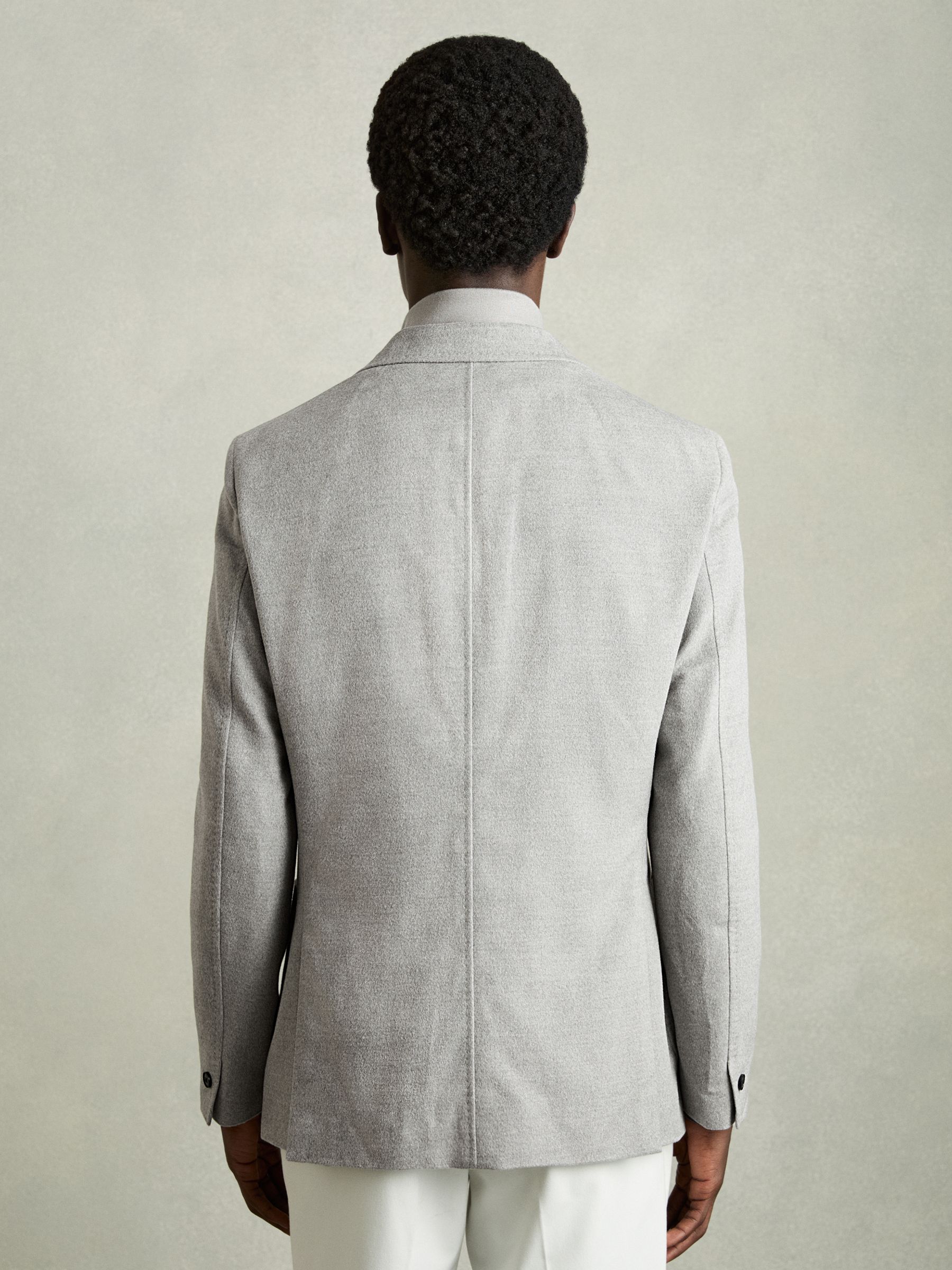 Regular-Fit Single-Breasted Blazer With Gilet Insert in Grey - Image 7 of 9
