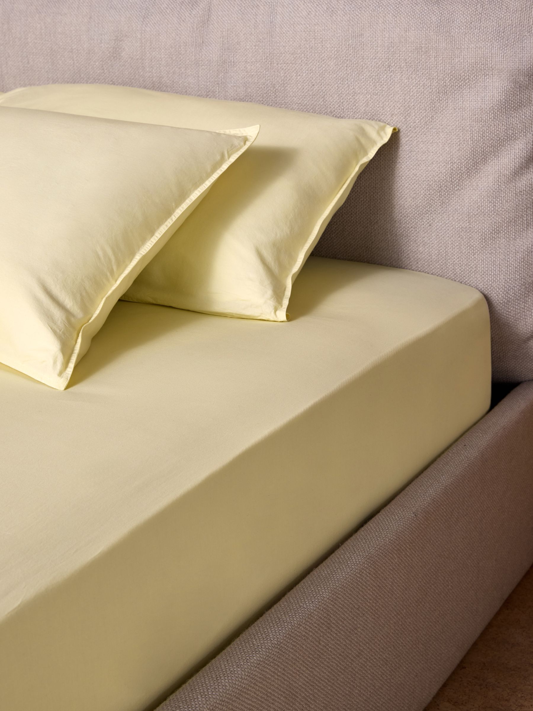 Cosy Washed Cotton Extra Deep Fitted Sheet in Yellow - Image 1 of 3
