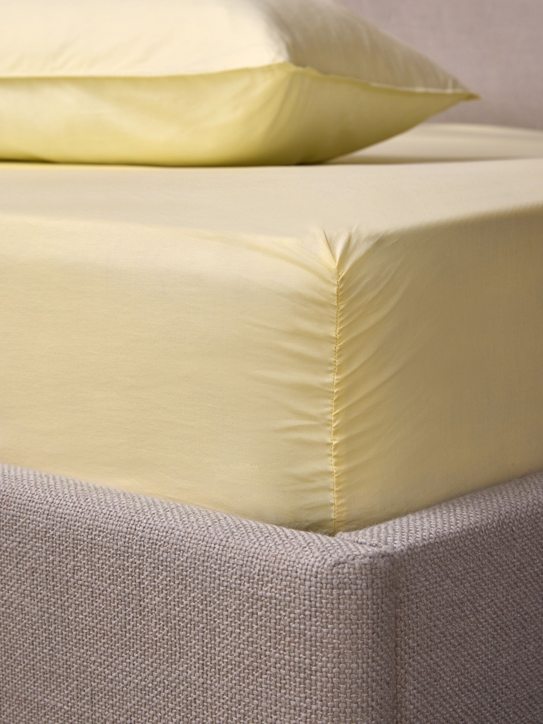 Cosy Washed Cotton Extra Deep Fitted Sheet in Yellow - Image 2 of 3