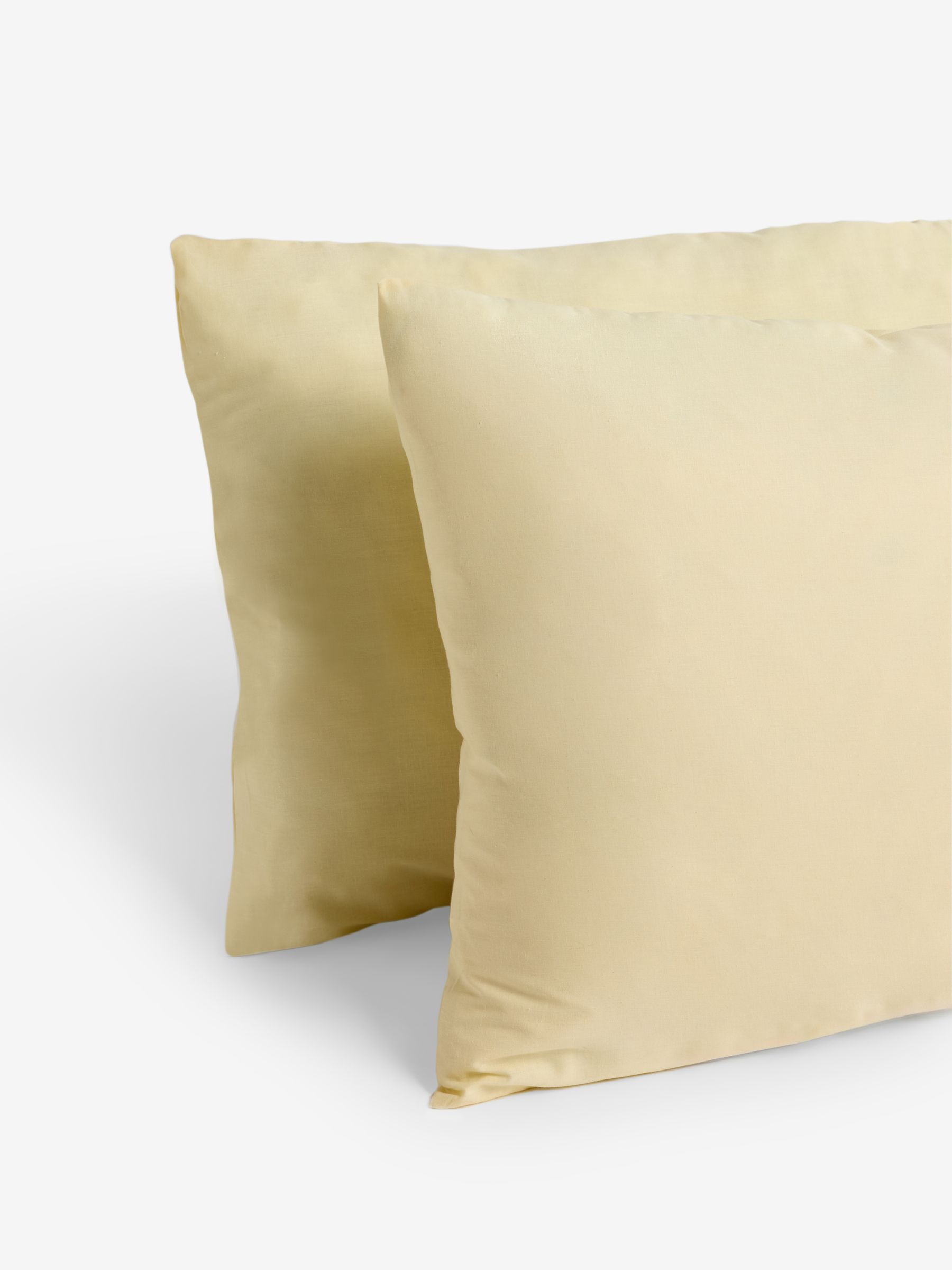 Cosy Washed Cotton Pillowcase Set of 2 in Buttermilk Yellow - Image 3 of 3