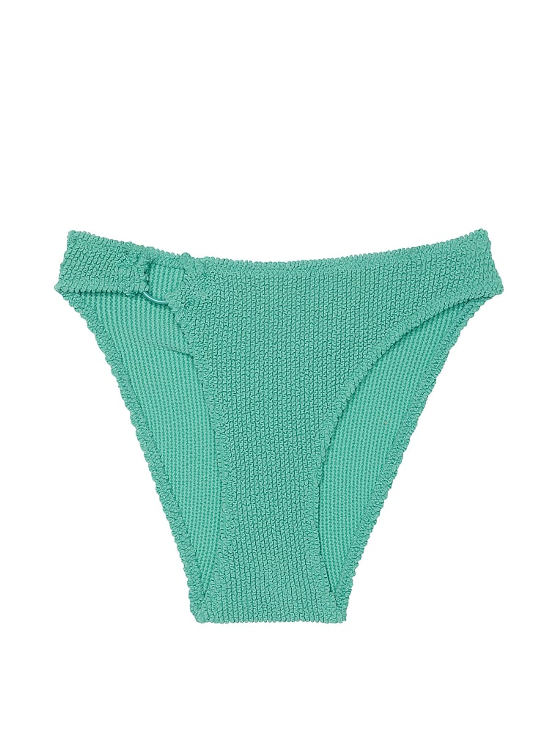 Gentle Green High Leg Crinkle U-Ring Bikini Bottoms - Image 4 of 4