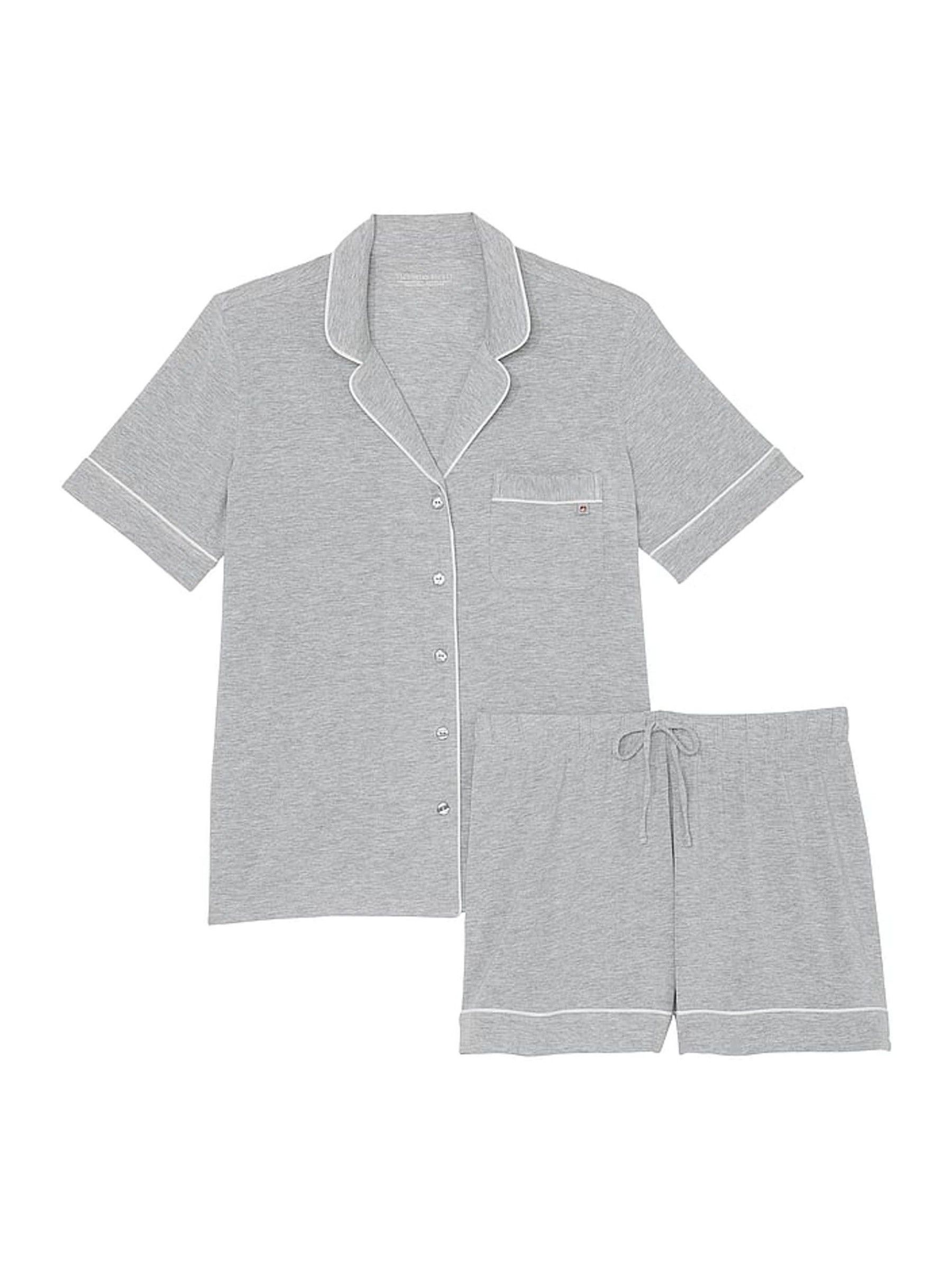 Medium Heather Grey Modal Short Pyjama Set - Image 3 of 3