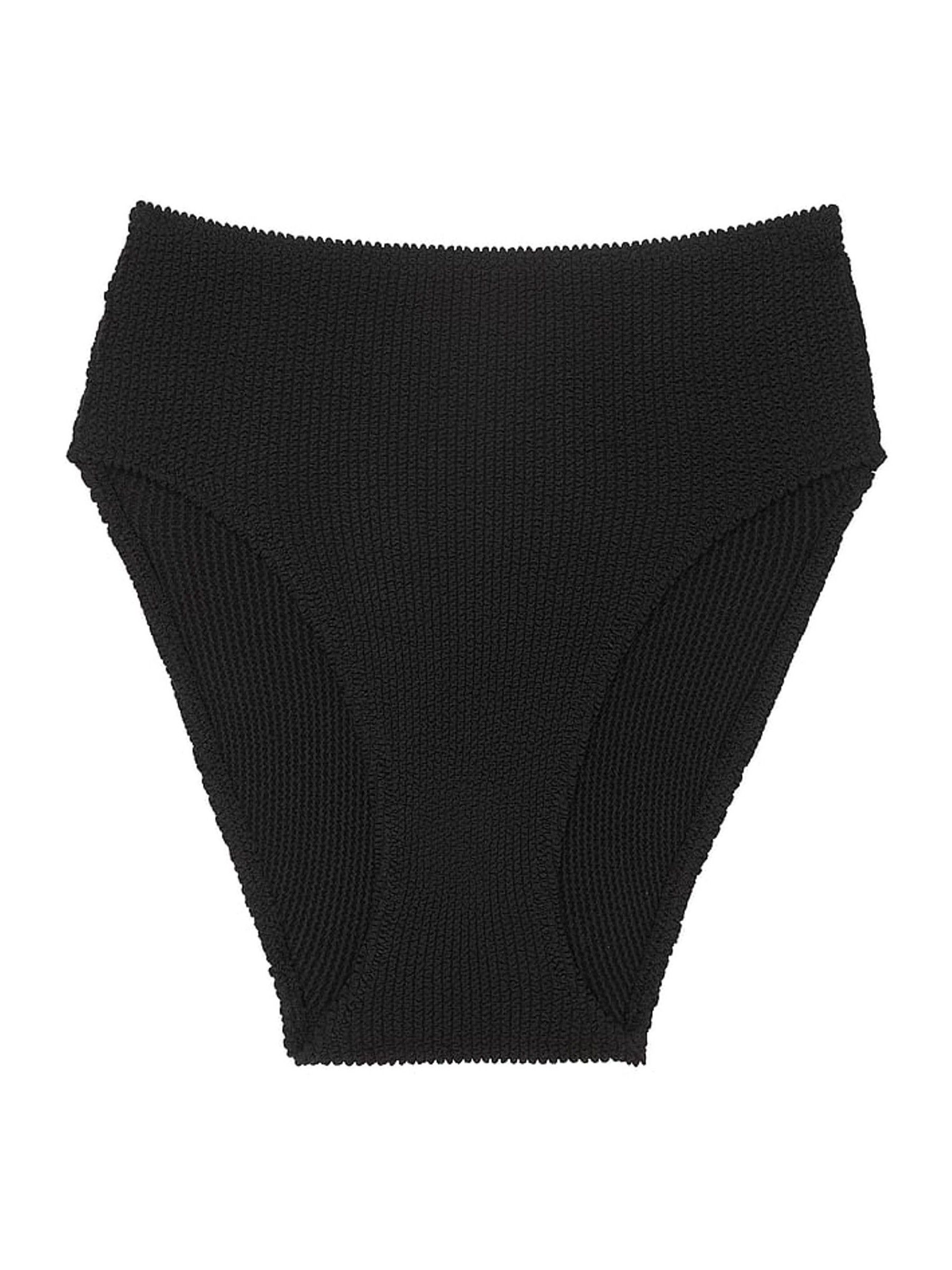 Black High Waisted Crinkle Bikini Bottoms - Image 4 of 4