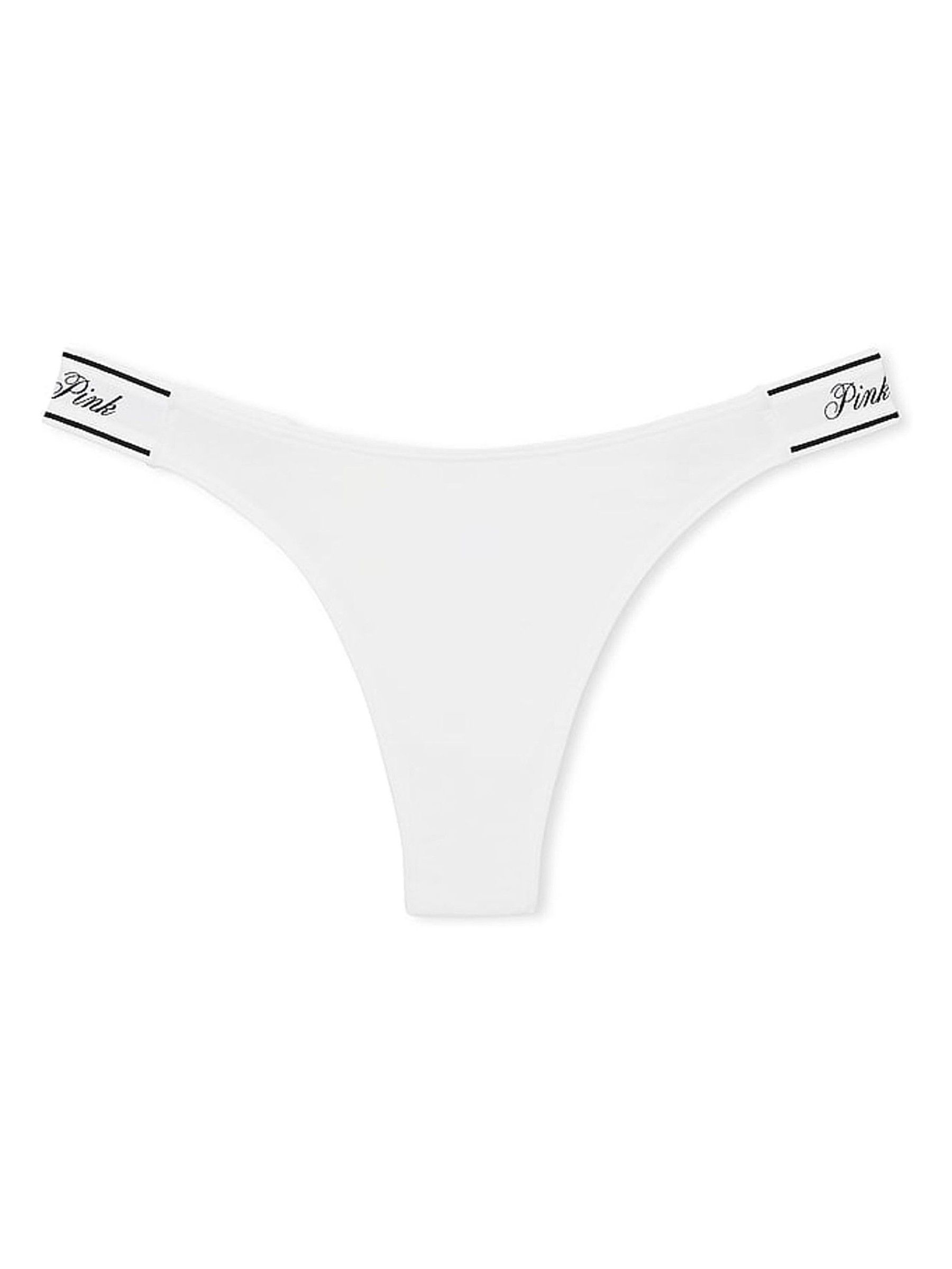 Optic White Thong Cotton Logo Knickers - Image 3 of 3