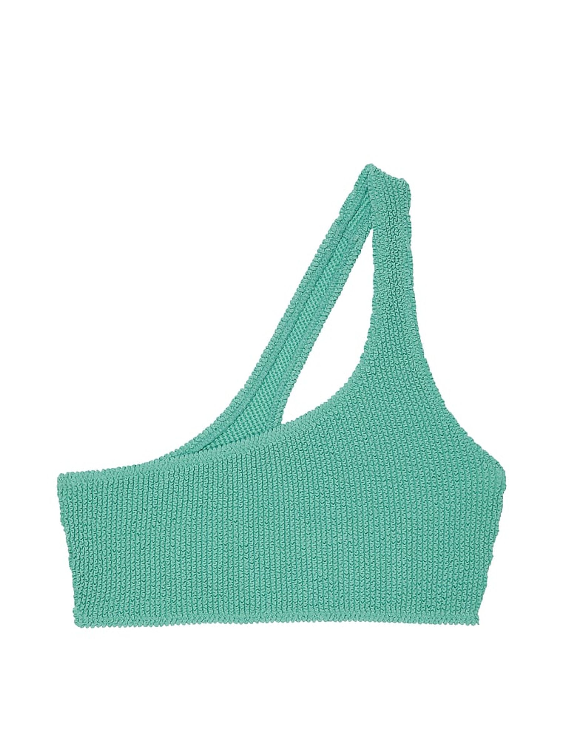Gentle Green One Shoulder Crinkle Bikini Top - Image 4 of 4