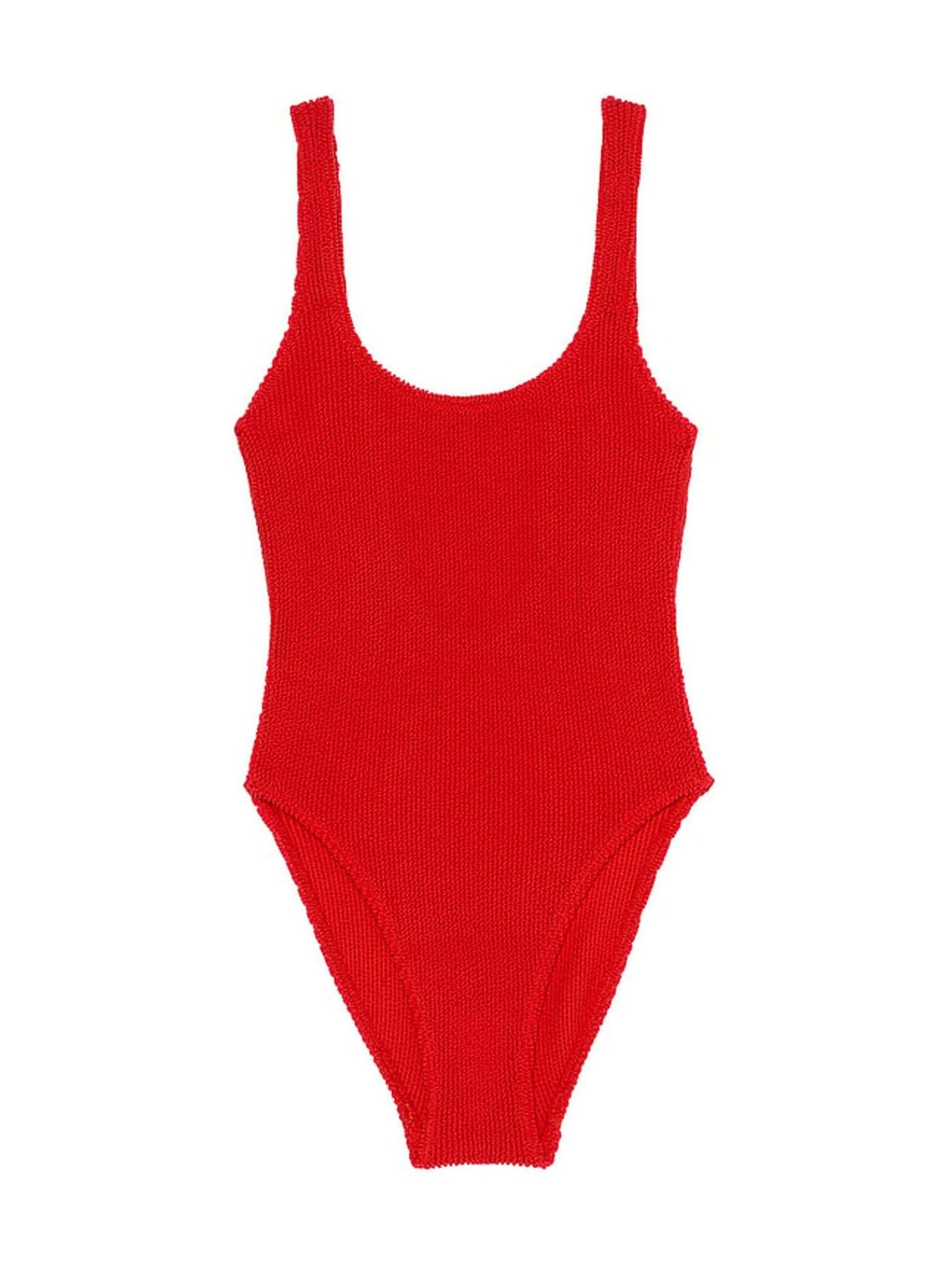 Vermillion Red Crinkle Scoop Swimsuit - Image 3 of 3