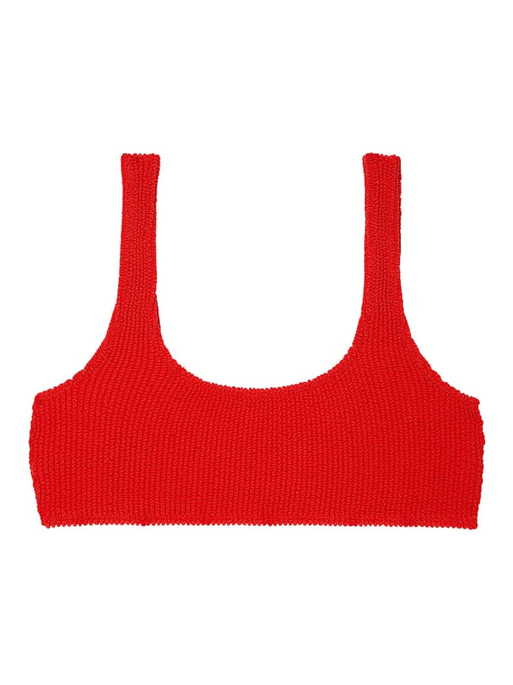 Vermillion Red Scoop Crinkle Bikini Top - Image 4 of 4