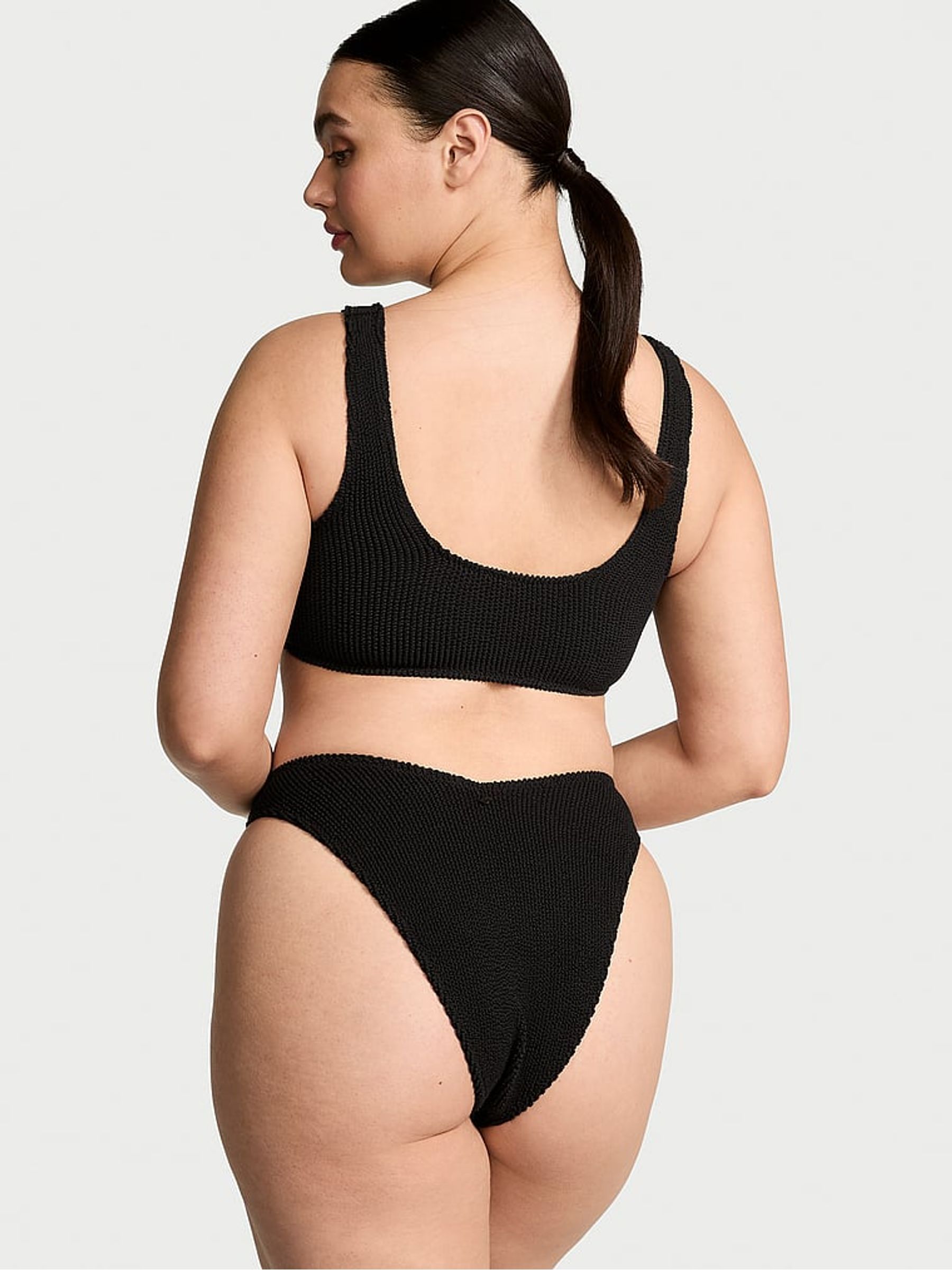 Black Scoop Crinkle Bikini Top - Image 3 of 3