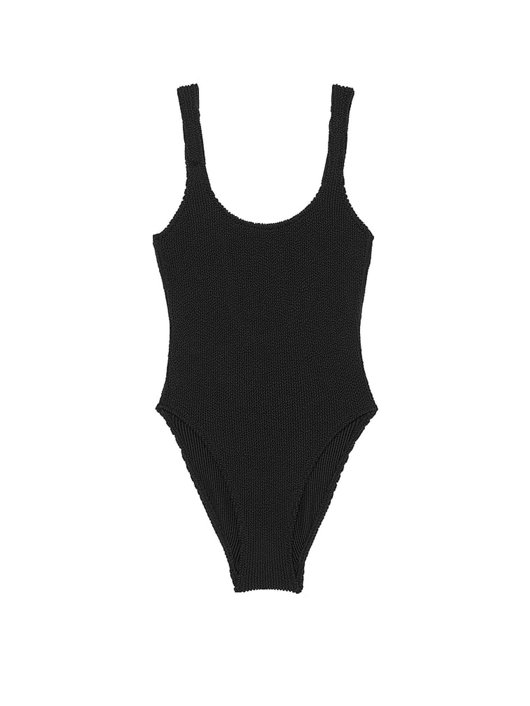 Pure Black Crinkle Scoop Swimsuit - Image 3 of 3