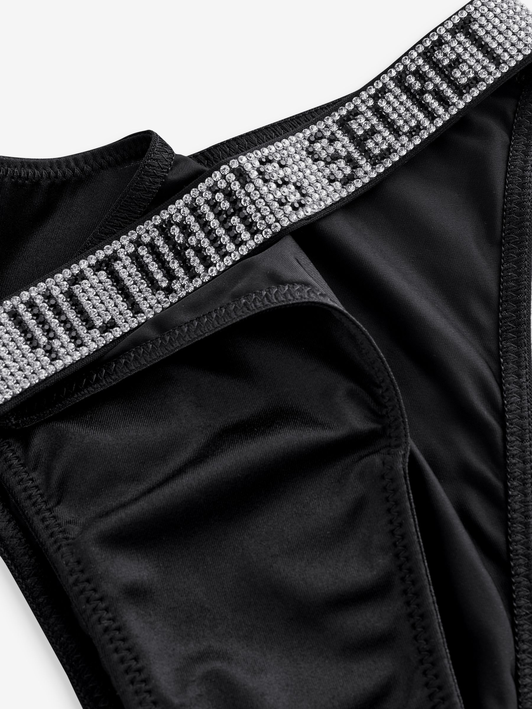 Black Brazilian Shine Strap Knickers - Image 2 of 3
