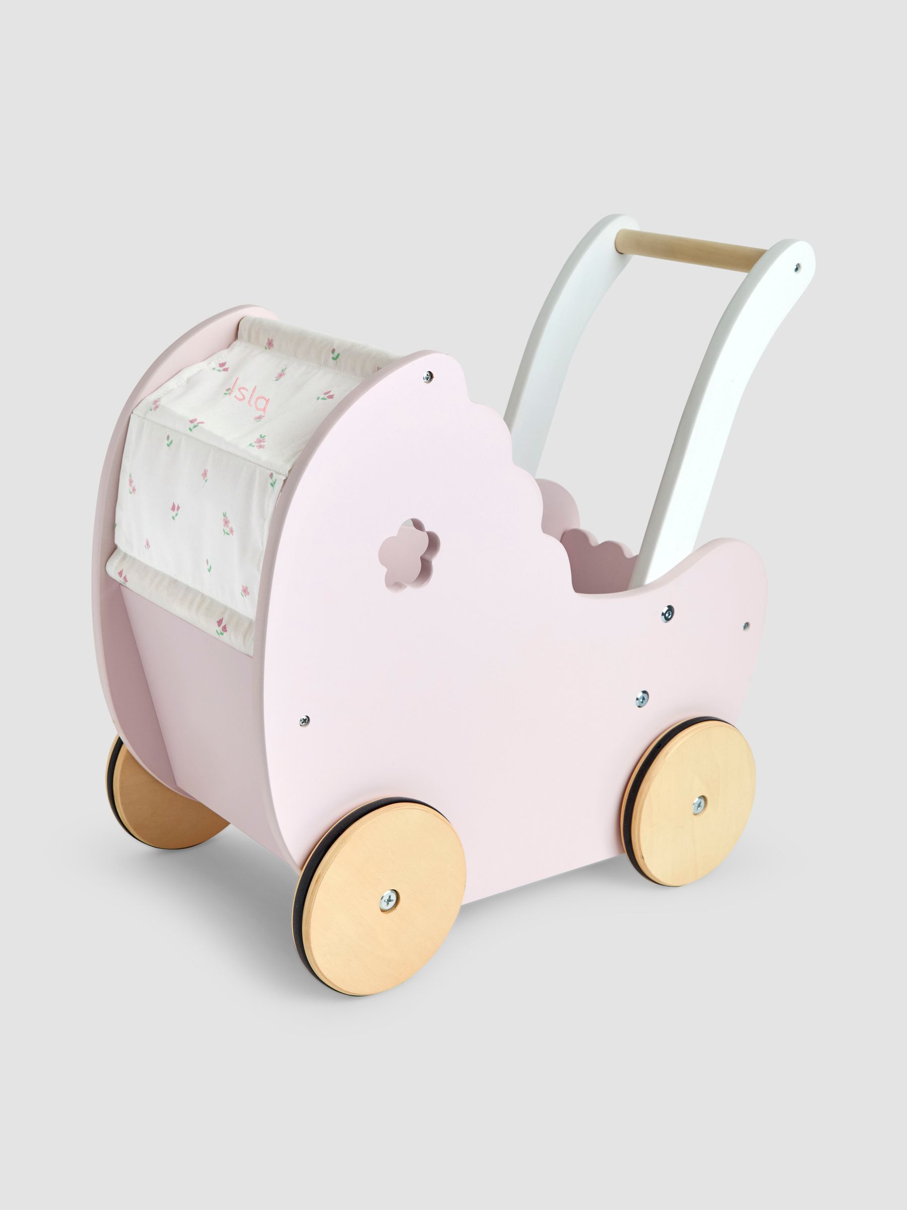Pink Personalised Pretty Floral Doll Pram - Image 1 of 10
