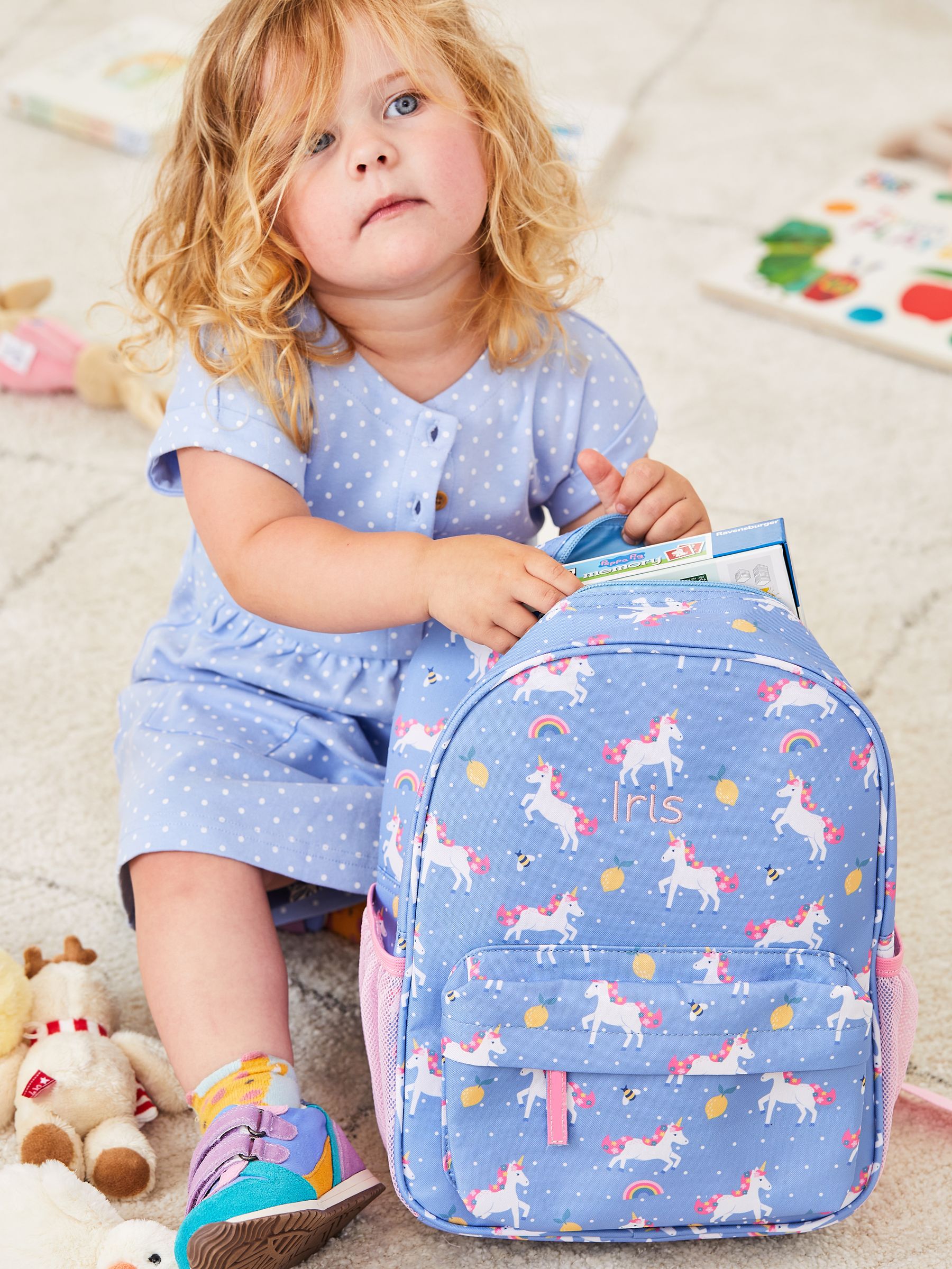 Purple Personalised Unicorn Medium Backpack - Image 4 of 7