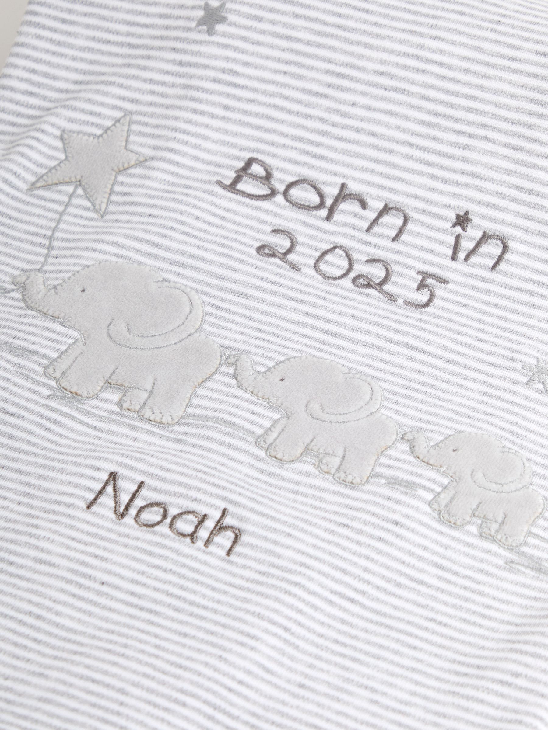 Personalised Born in 2025 Reversible Jersey Shawl - Image 2 of 3
