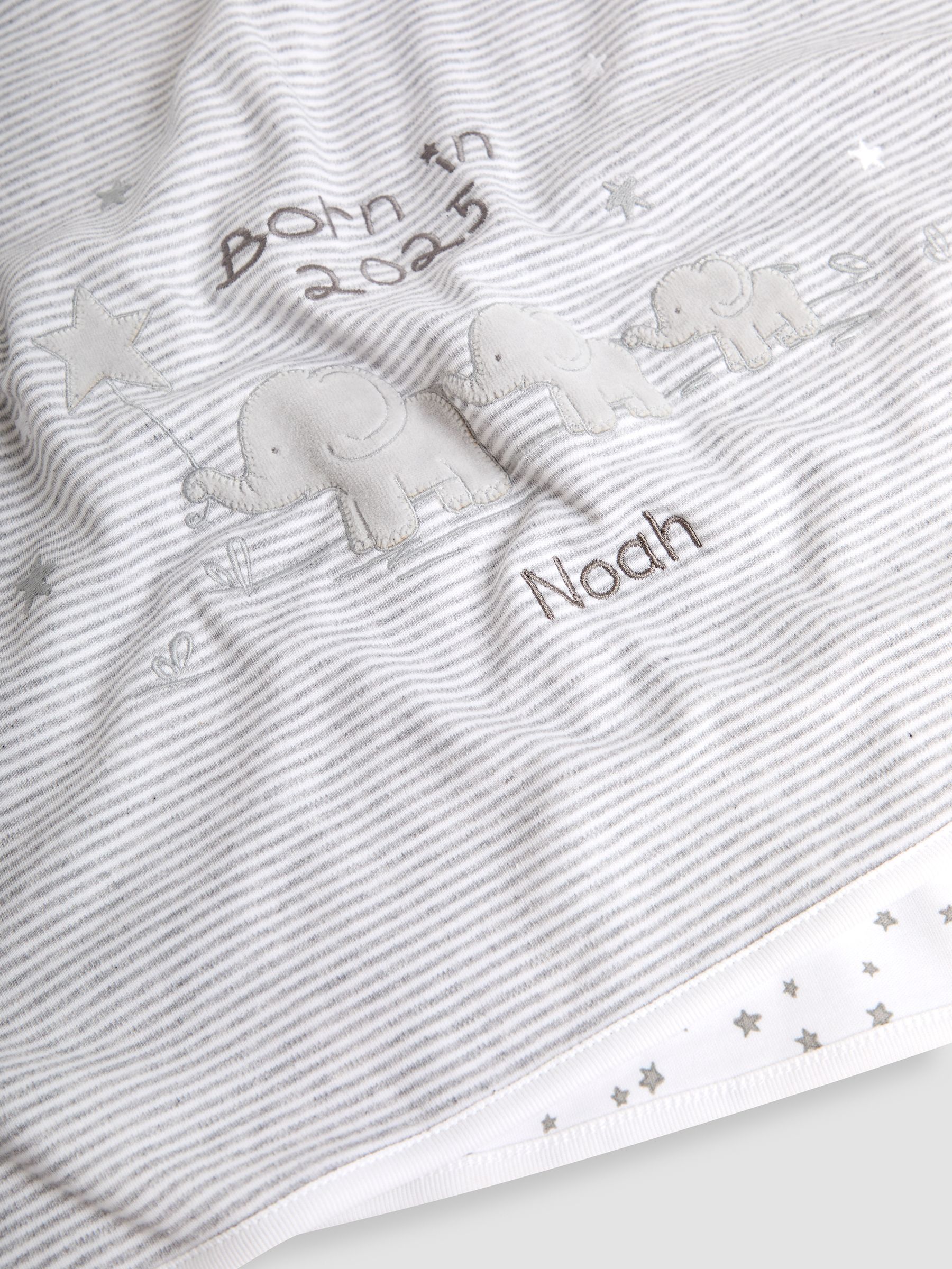 Personalised Born in 2025 Reversible Jersey Shawl - Image 3 of 3