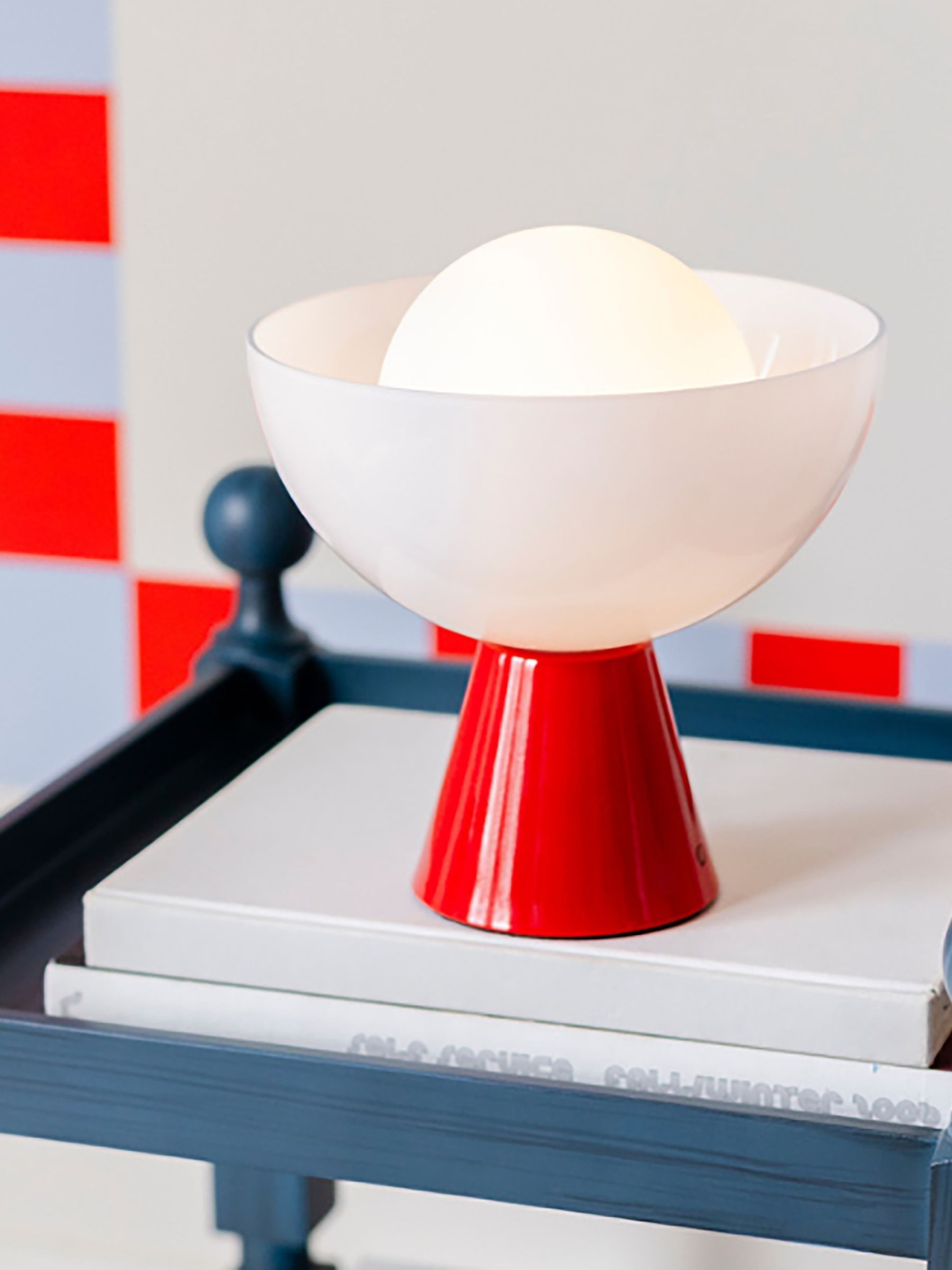 Houseof. Jam Red Glass Bowl Rechargeable Wireless Table Lamp - Image 1 of 6