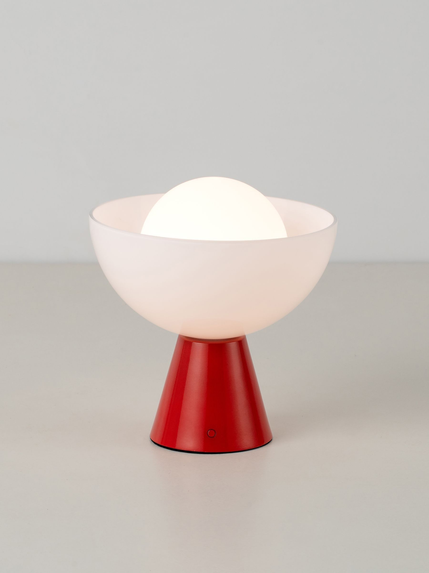 Houseof. Jam Red Glass Bowl Rechargeable Wireless Table Lamp - Image 2 of 6