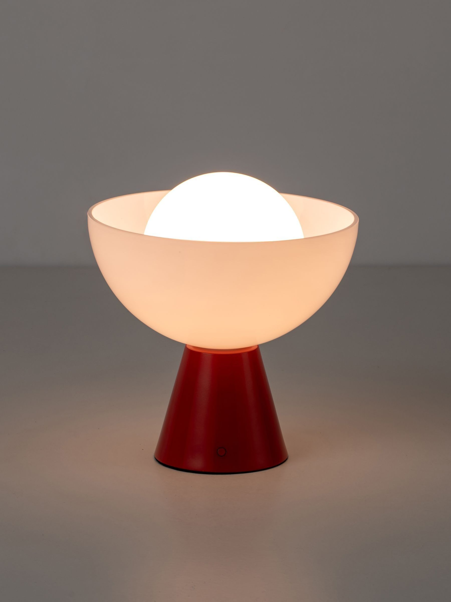 Houseof. Jam Red Glass Bowl Rechargeable Wireless Table Lamp - Image 4 of 6