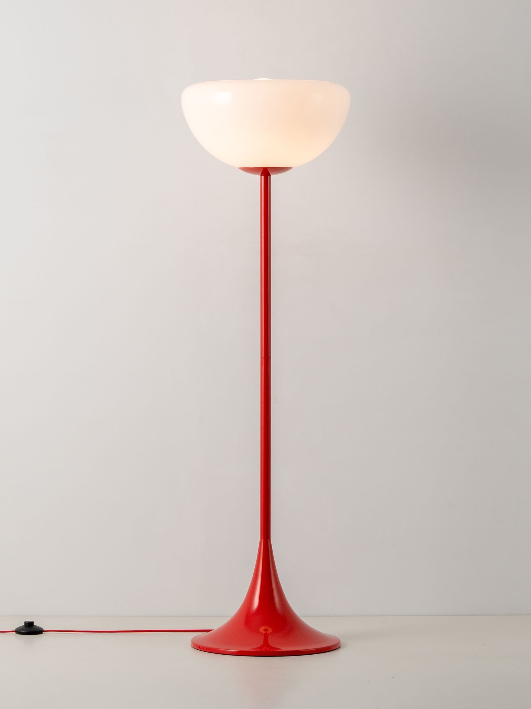 Houseof. Jam Red Glass Bowl Floor Lamp - Image 1 of 5 Houseof. Jam Red Glass Bowl Floor Lamp - Image 1 of 5