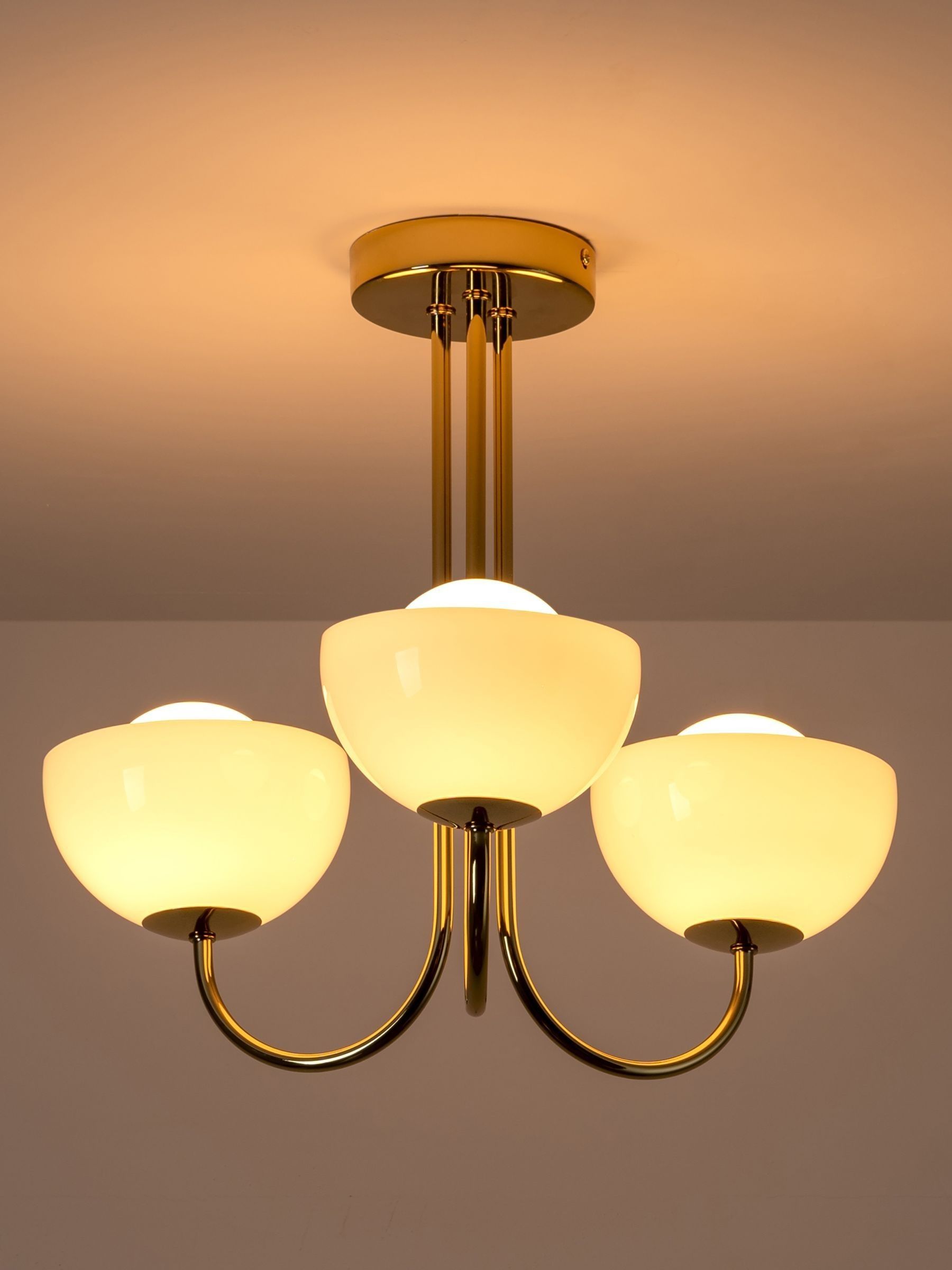 Houseof. Brass Glass Bowl Light - Image 4 of 6