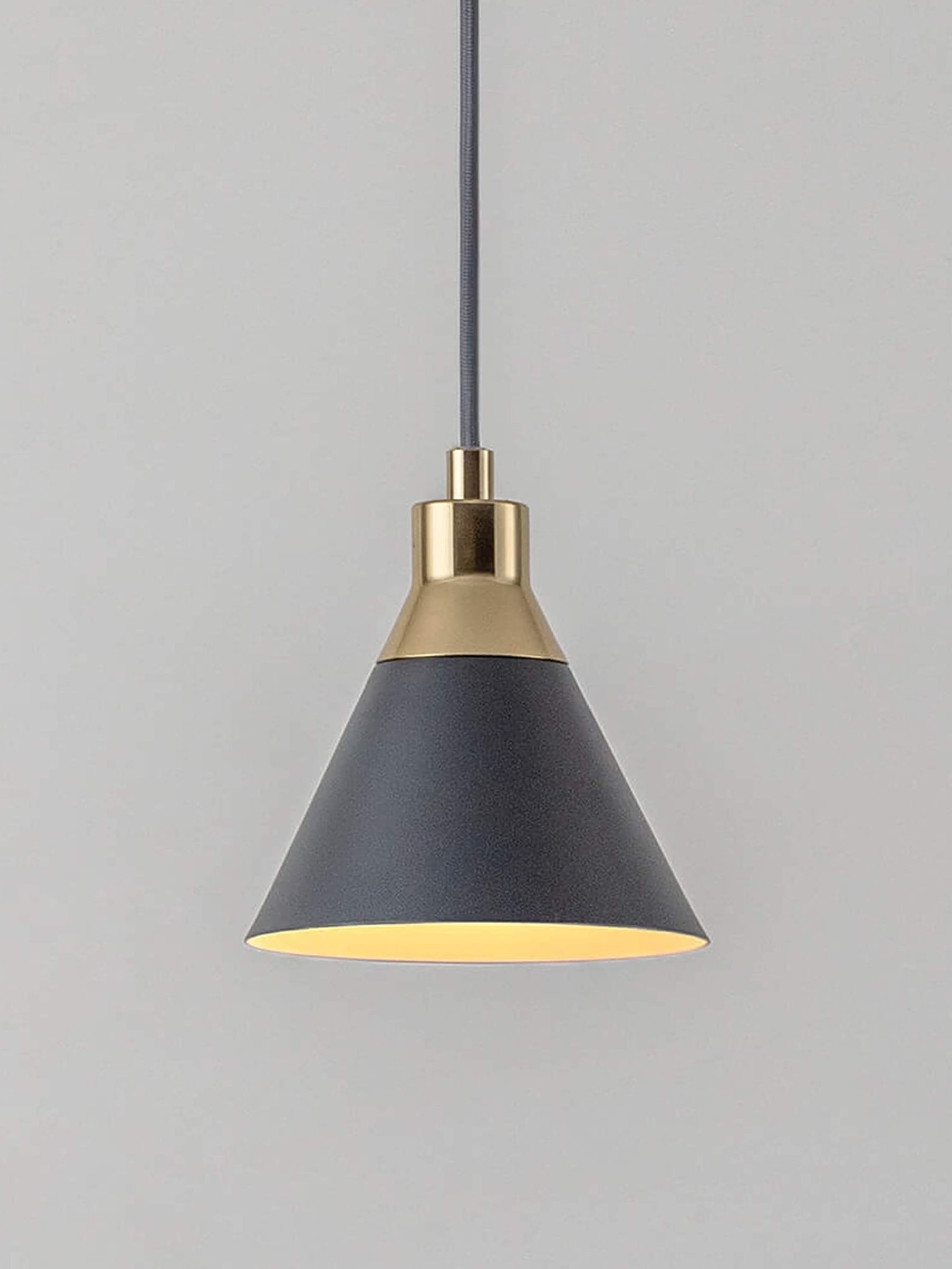 Houseof. Charcoal Grey Cone Pendant Ceiling Light - Image 5 of 6