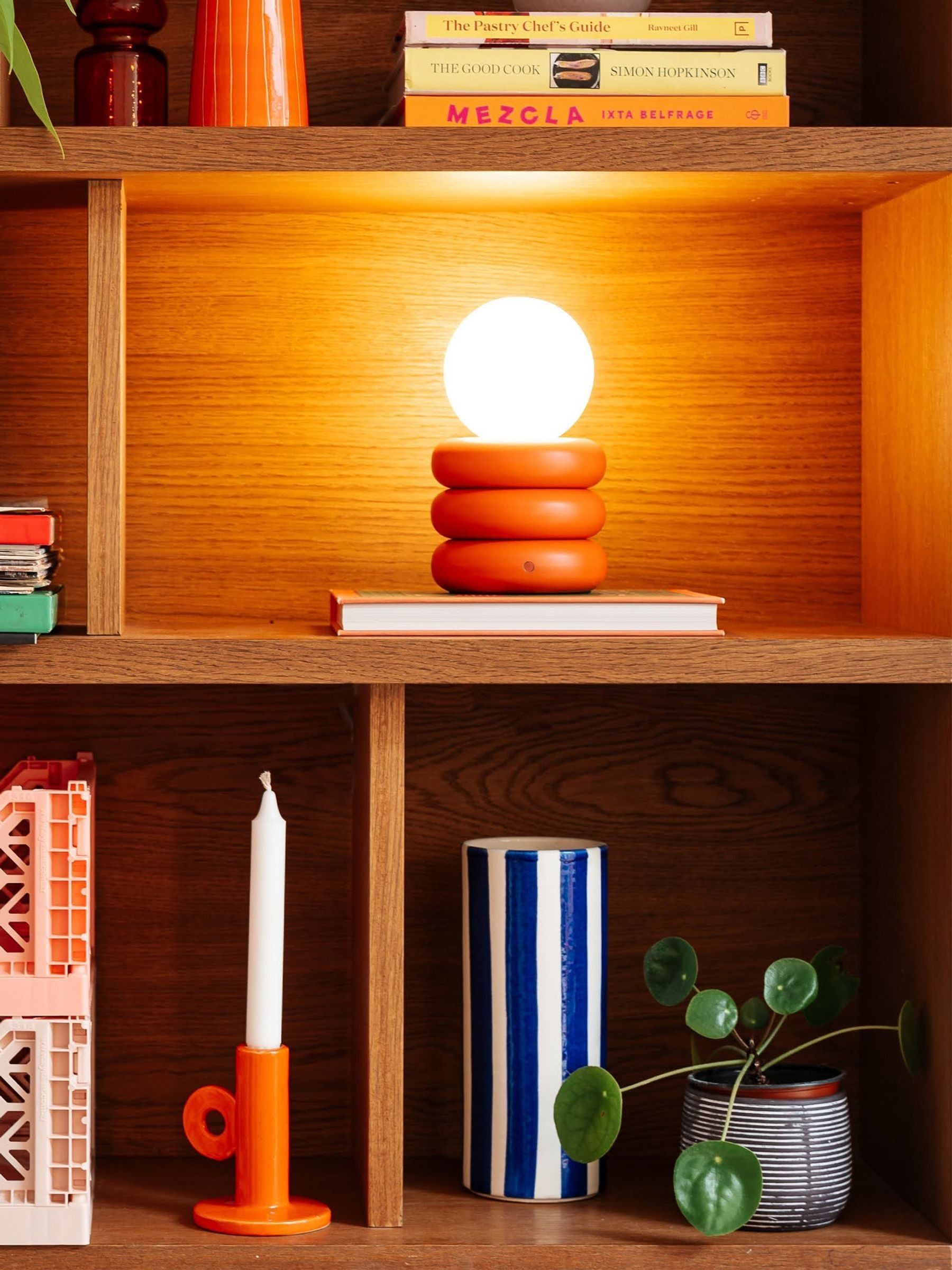 Houseof. Peel Orange Tube Rechargeable Table Lamp - Image 2 of 6