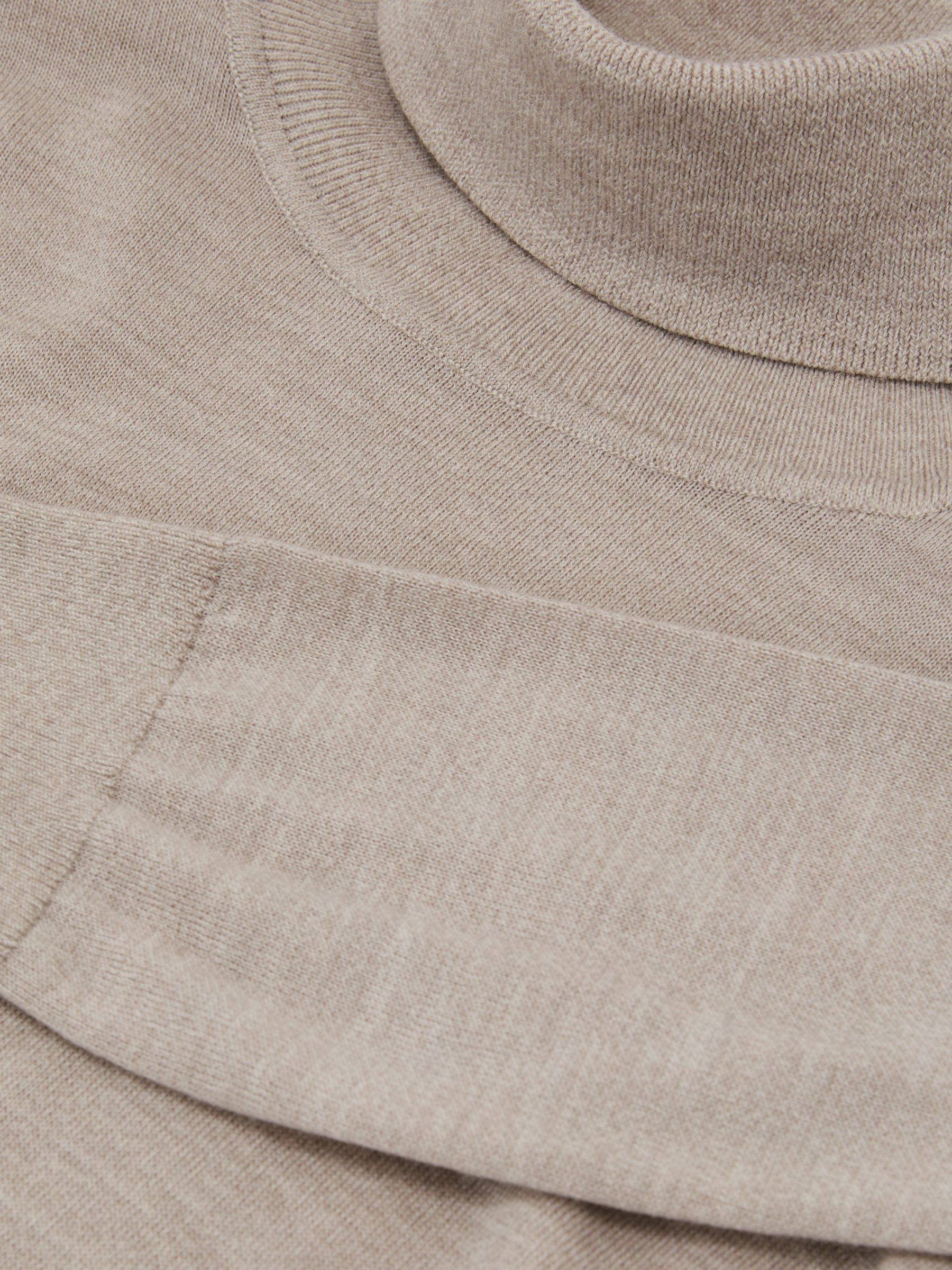 Merino Wool Roll-Neck Jumper in Stone Mouline - Image 7 of 7