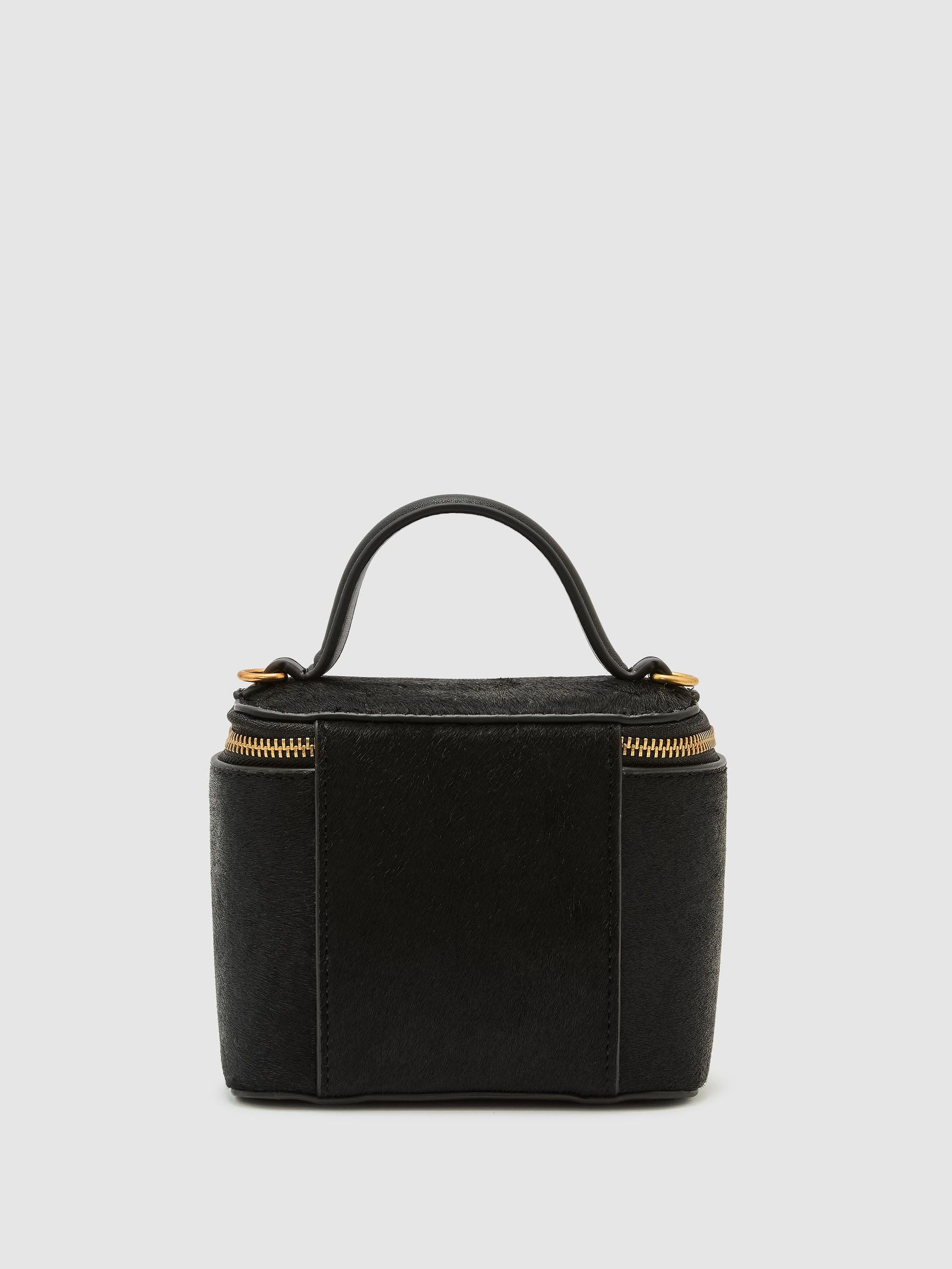 Pony Hair-Effect Mini Vanity Crossbody Bag in Black - Image 6 of 7