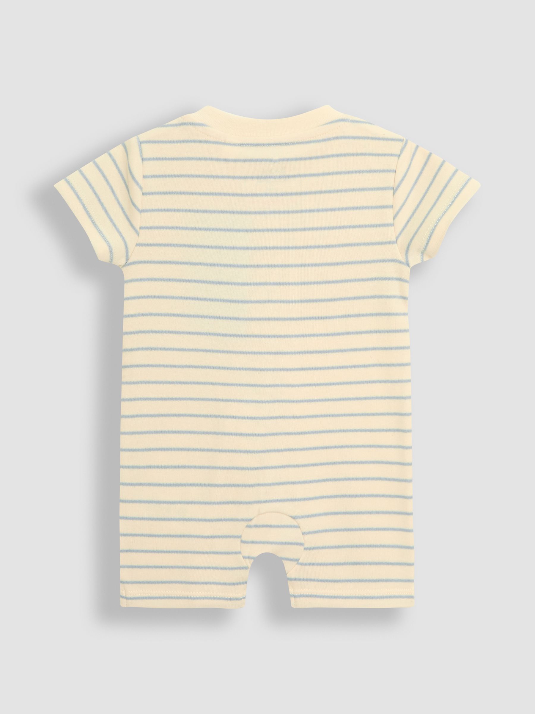 Cream Cotton Short-Sleeved Stripe Romper - Image 5 of 6