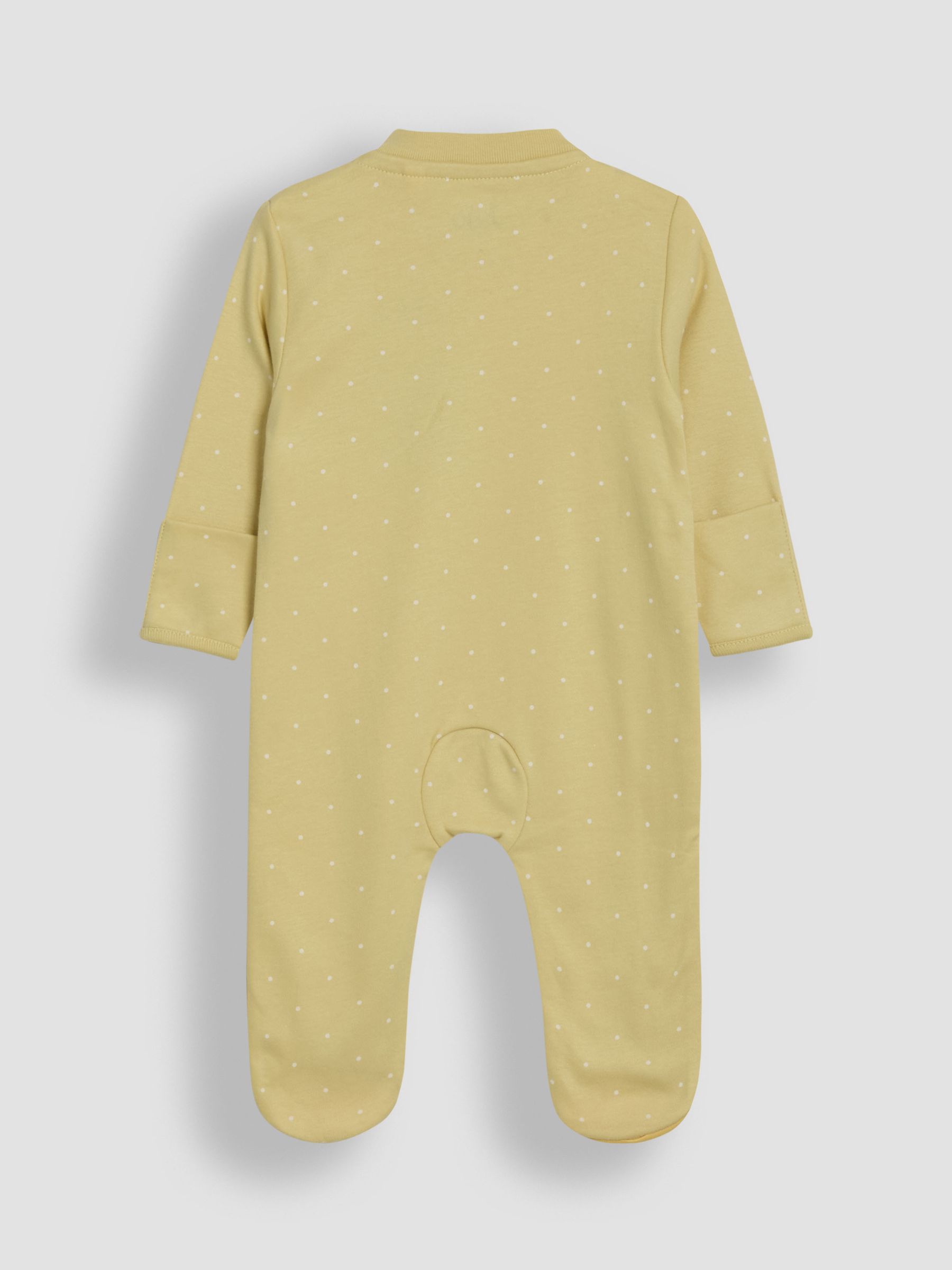 Yellow Cotton Footed Appliqué Zip Sleepsuit - Image 2 of 3