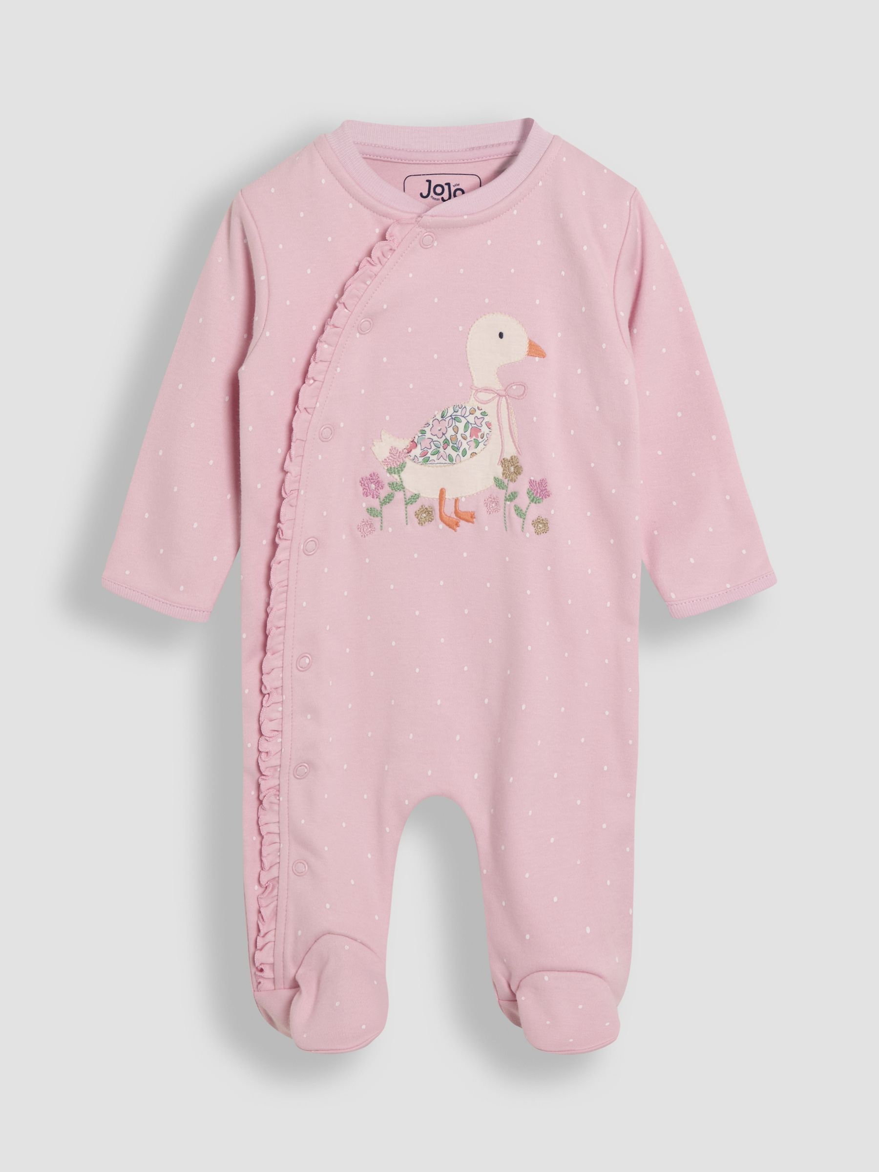 Pink Duck 100% Cotton Footed Appliqué Sleepsuit - Image 2 of 4