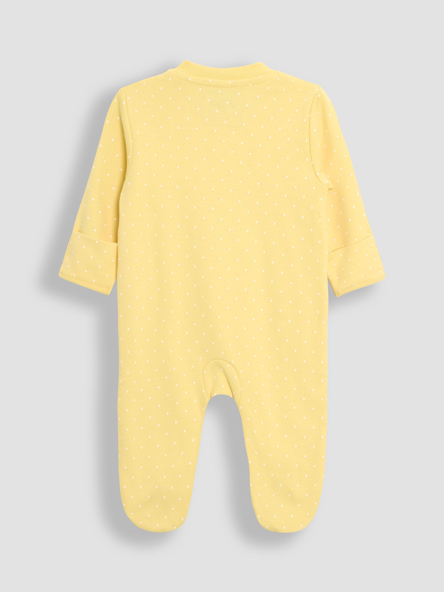 Yellow 100% Cotton Footed Appliqué Zip Sleepsuit - Image 2 of 3