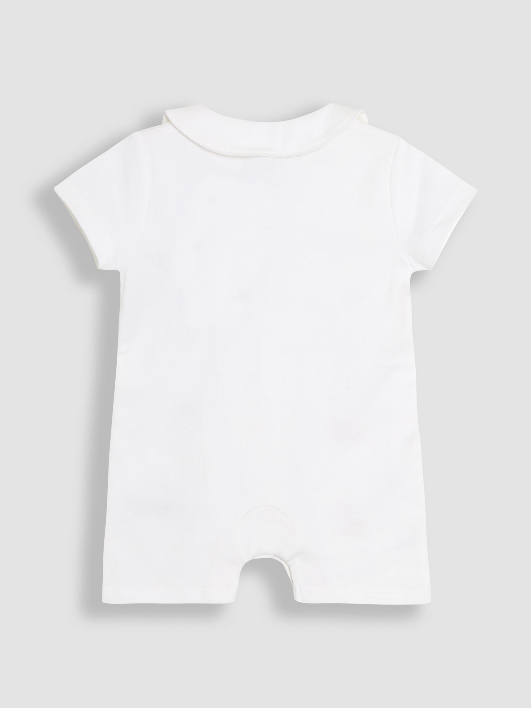 White 100% Organic Cotton Short Sleeve Safari Embroidered Sleepsuit - Image 2 of 3