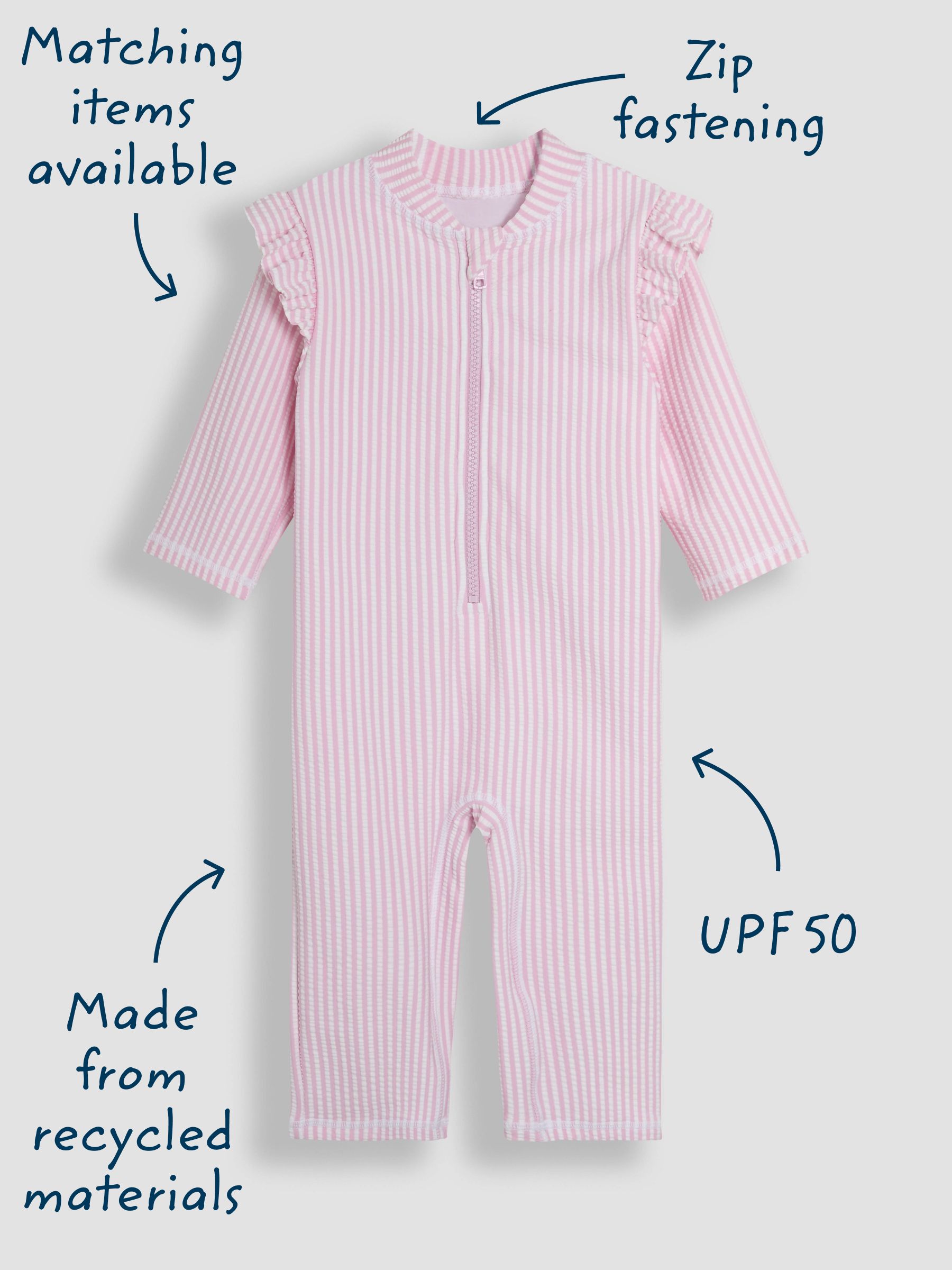Pink Stripe Sun Protection Suit - Image 2 of 5