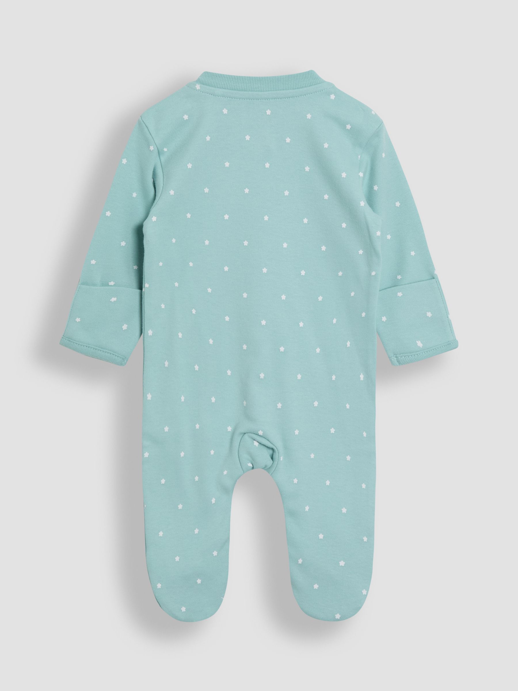 Duck Egg 100% Cotton Footed Appliqué Popper Sleepsuit - Image 3 of 3