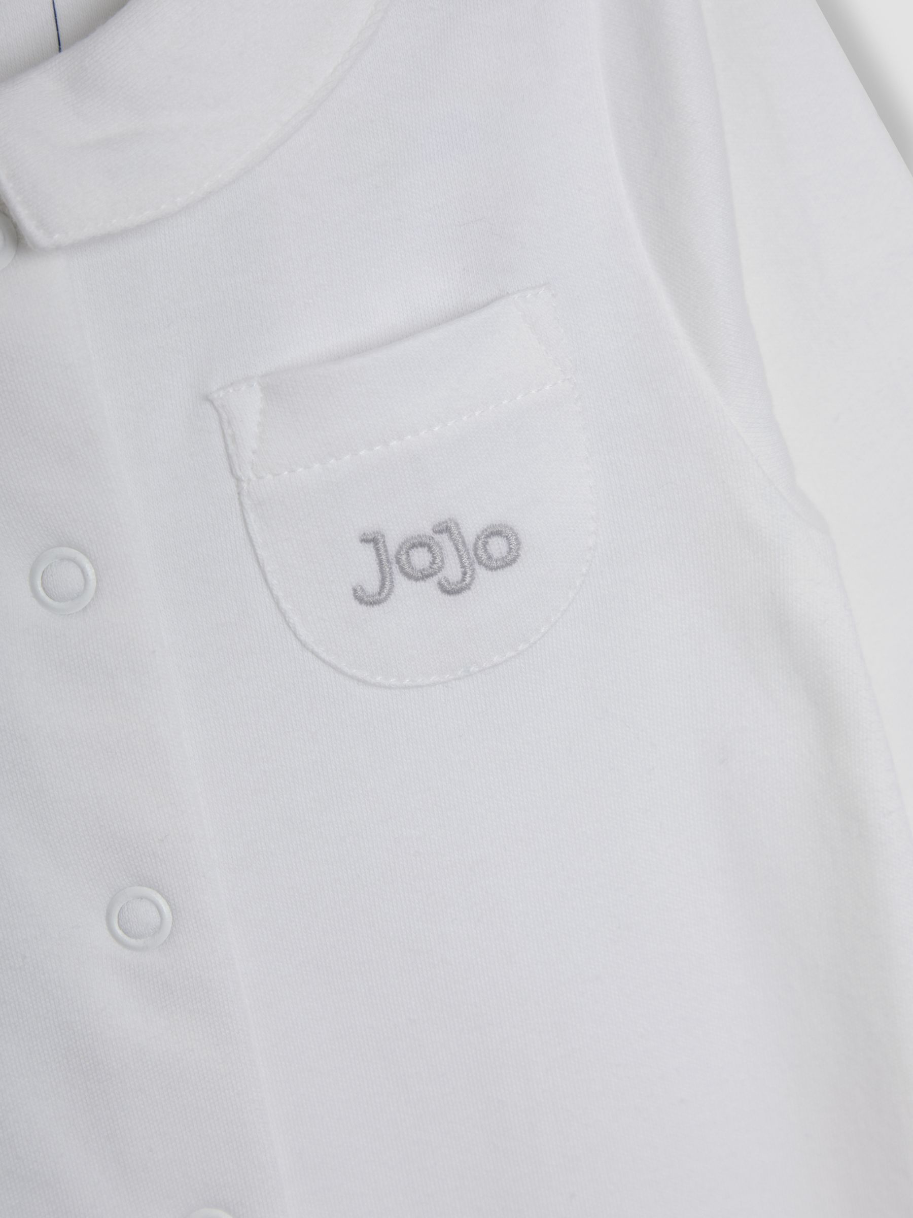 White 100% Cotton Collared Sleepsuit - Image 3 of 3