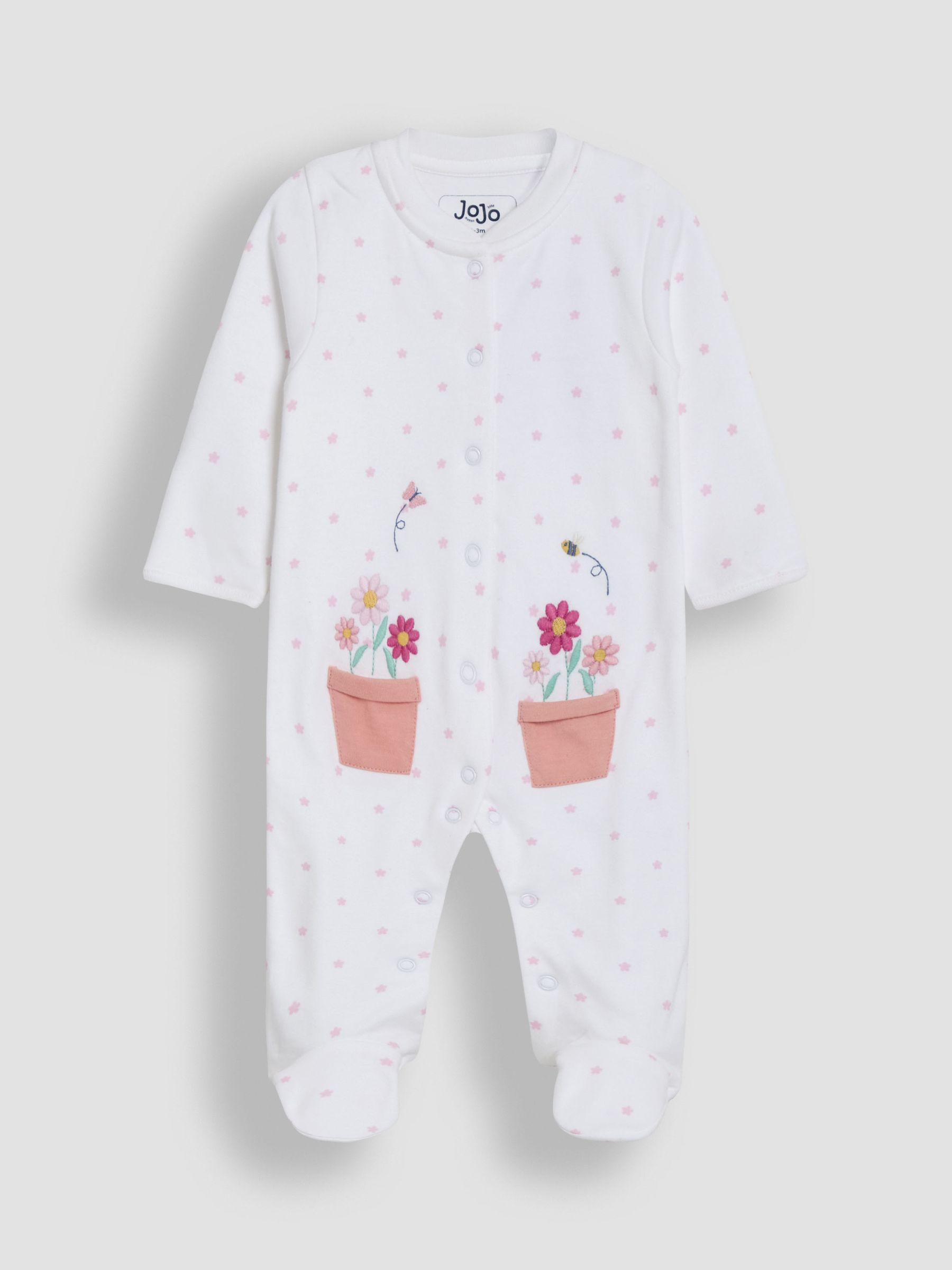 White Footed Embroidered Sleepsuit - Image 3 of 5