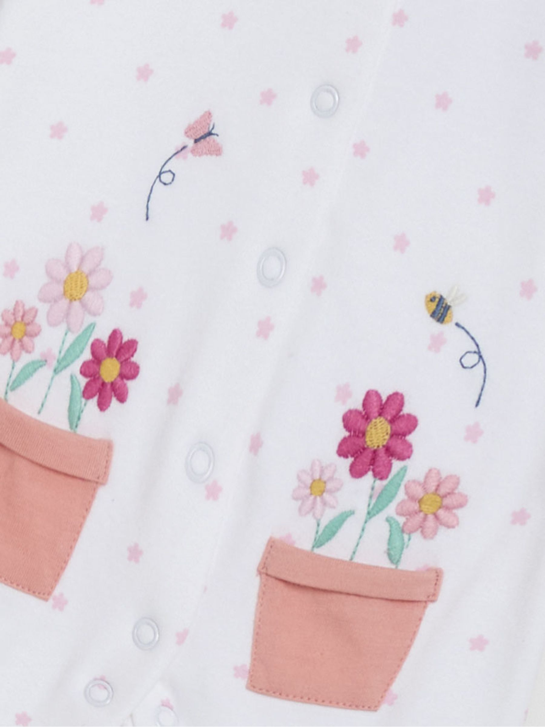 White Footed Embroidered Sleepsuit - Image 5 of 5