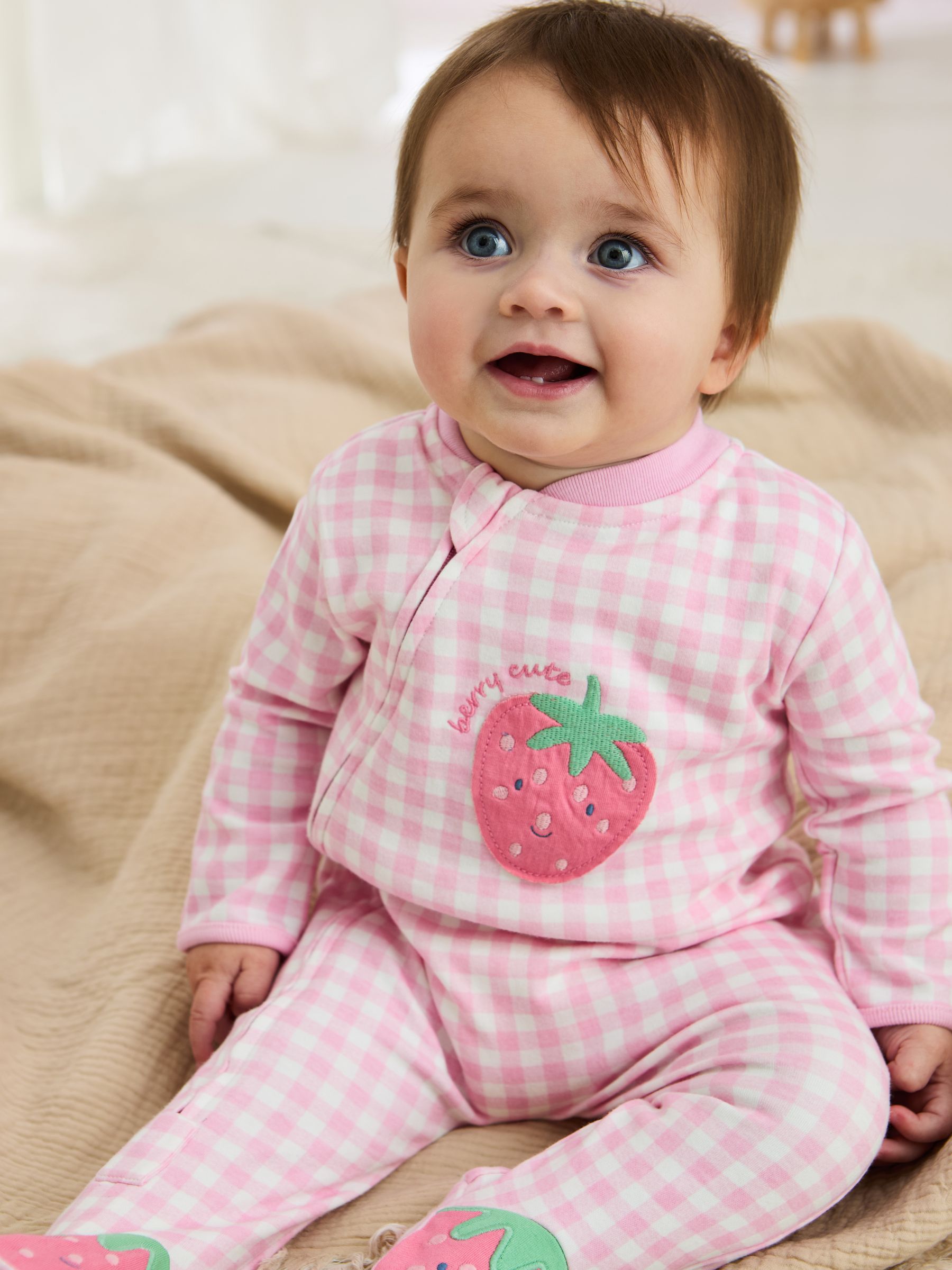 Pink Footed Appliqué Zip Sleepsuit - Image 2 of 5