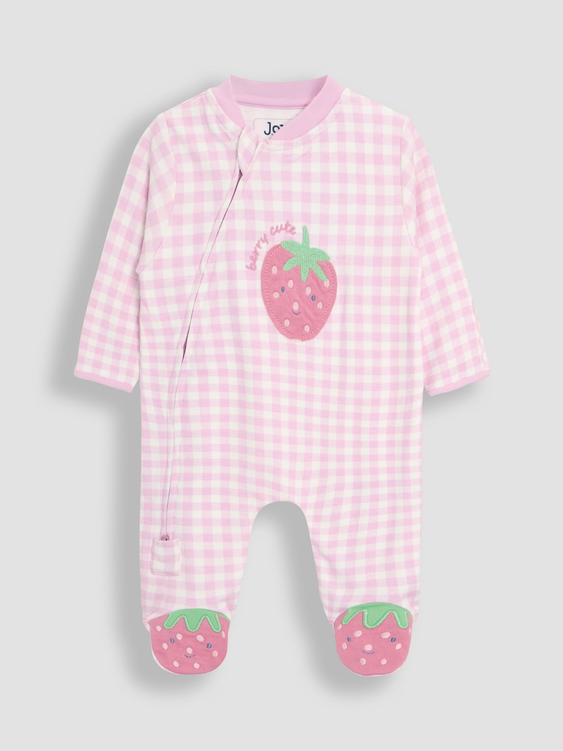 Pink Footed Appliqué Zip Sleepsuit - Image 3 of 5