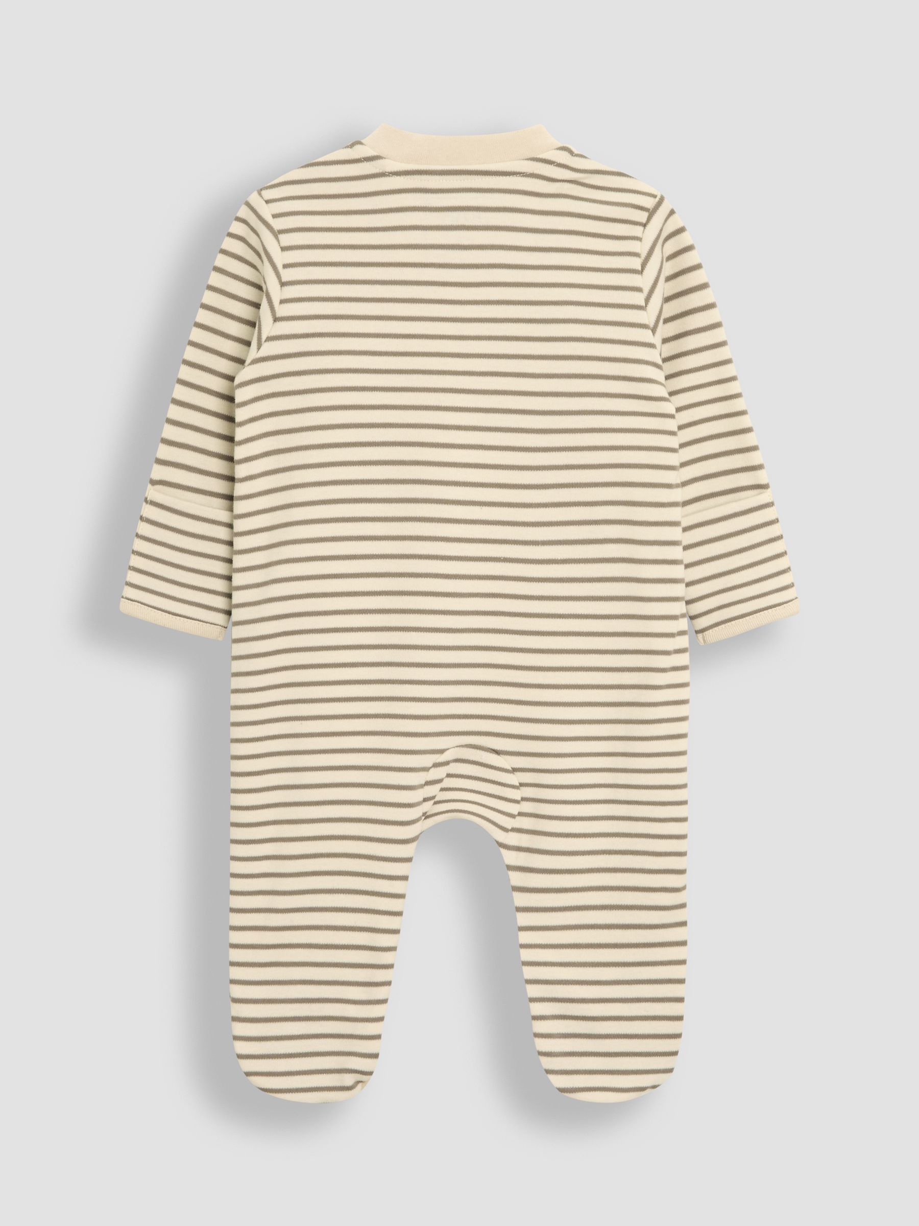 Ecru 100% Cotton Footed Appliqué Zip Sleepsuit - Image 2 of 3