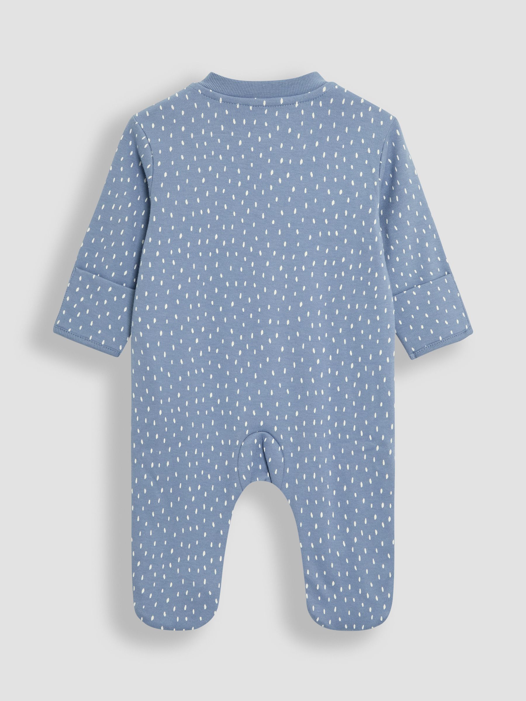 Blue 100% Cotton Footed Appliqué Zip Sleepsuit - Image 2 of 3