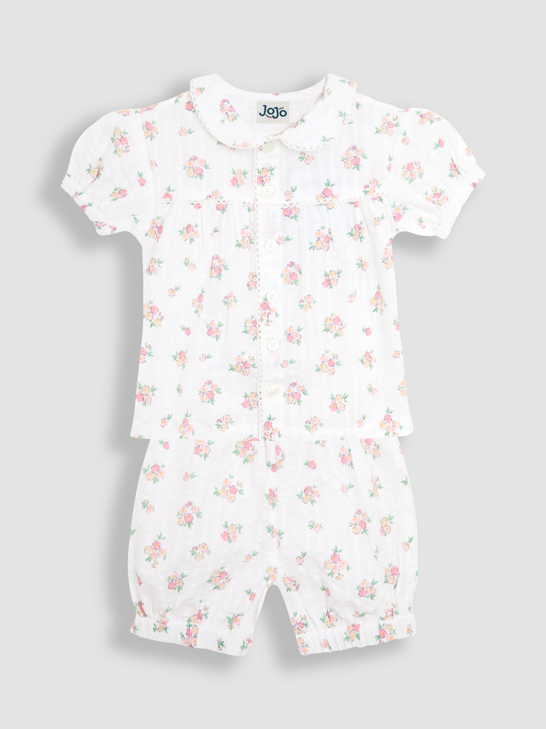 Cream Print Woven Seersucker Pyjamas - Image 1 of 6