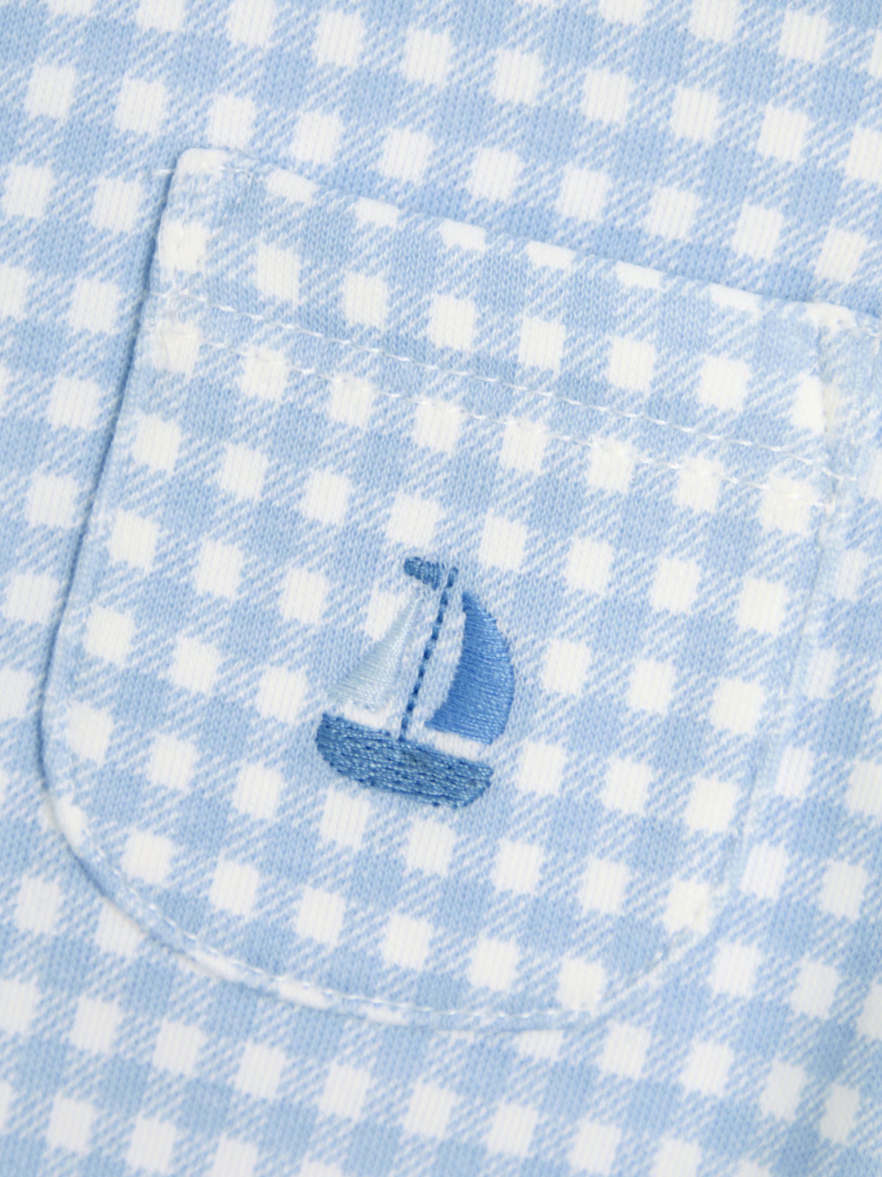 Blue 100% Cotton Footed Collared Sleepsuit - Image 6 of 6