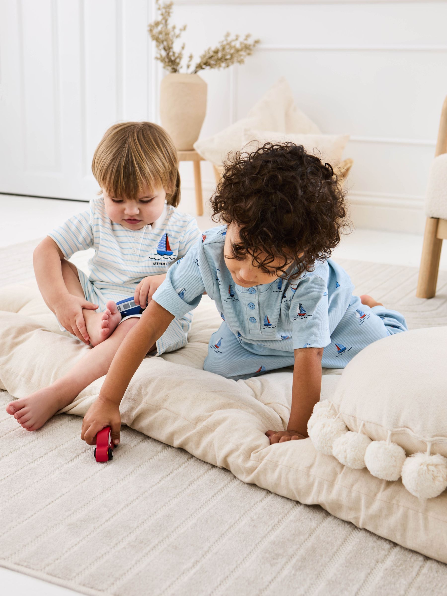 Blue 2-Pack Print Ribbed Jersey Pyjamas - Image 12 of 13