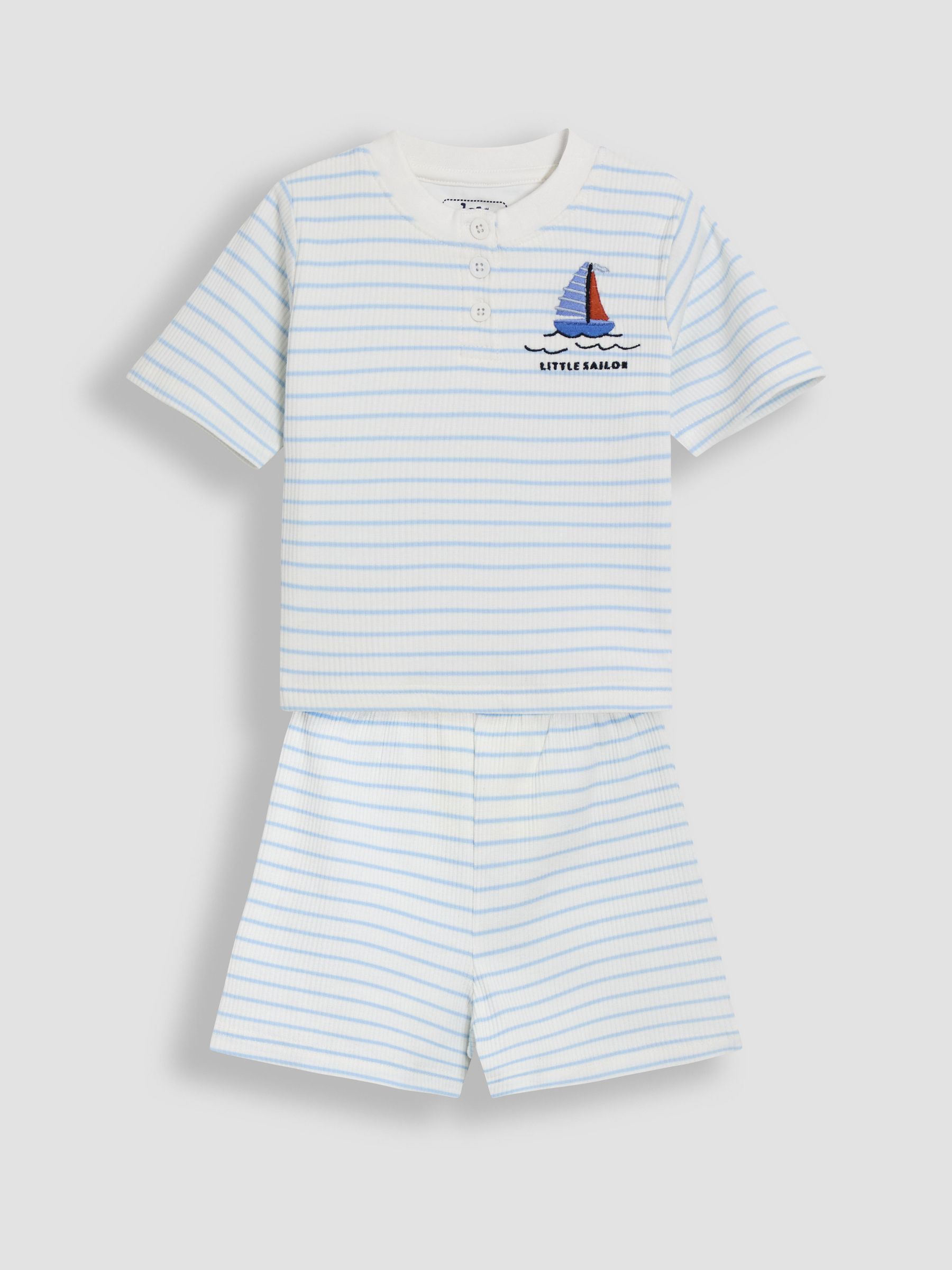 Blue 2-Pack Print Ribbed Jersey Pyjamas - Image 2 of 13